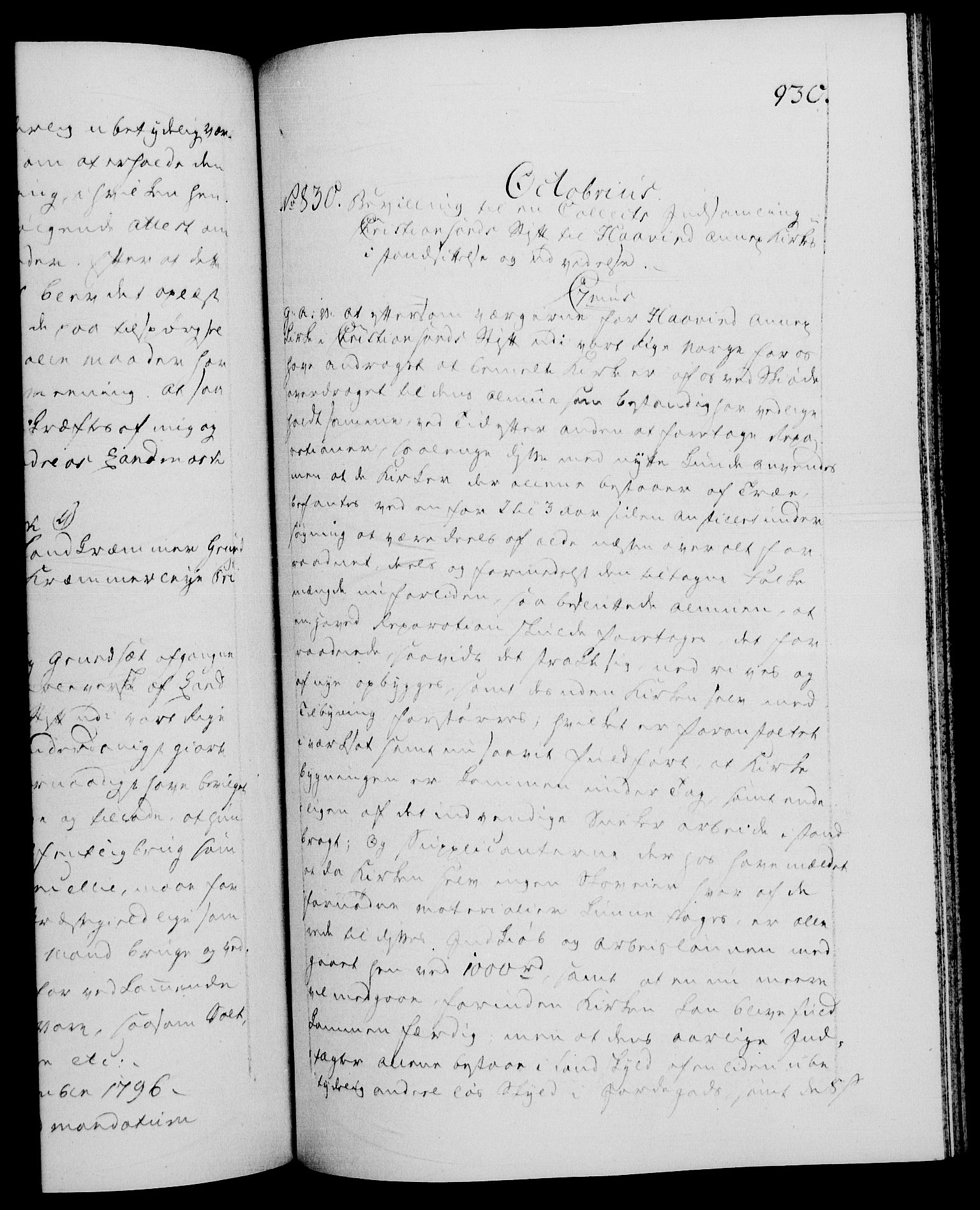 Danske Kanselli 1572-1799, RA/EA-3023/F/Fc/Fca/Fcaa/L0056: Norske registre, 1795-1796, s. 930a