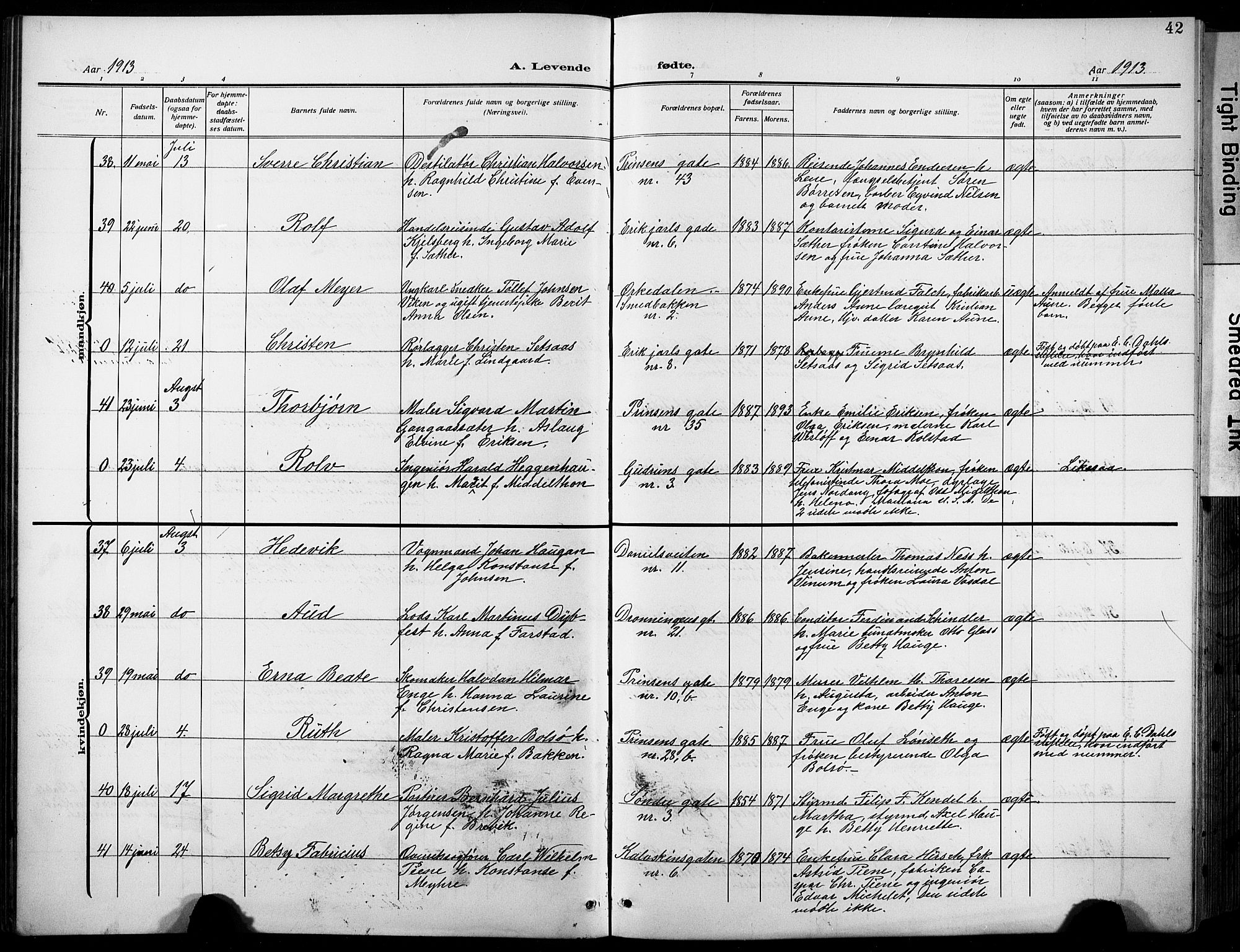 Ministerialprotokoller, klokkerbøker og fødselsregistre - Sør-Trøndelag, AV/SAT-A-1456/601/L0096: Klokkerbok nr. 601C14, 1911-1931, s. 42