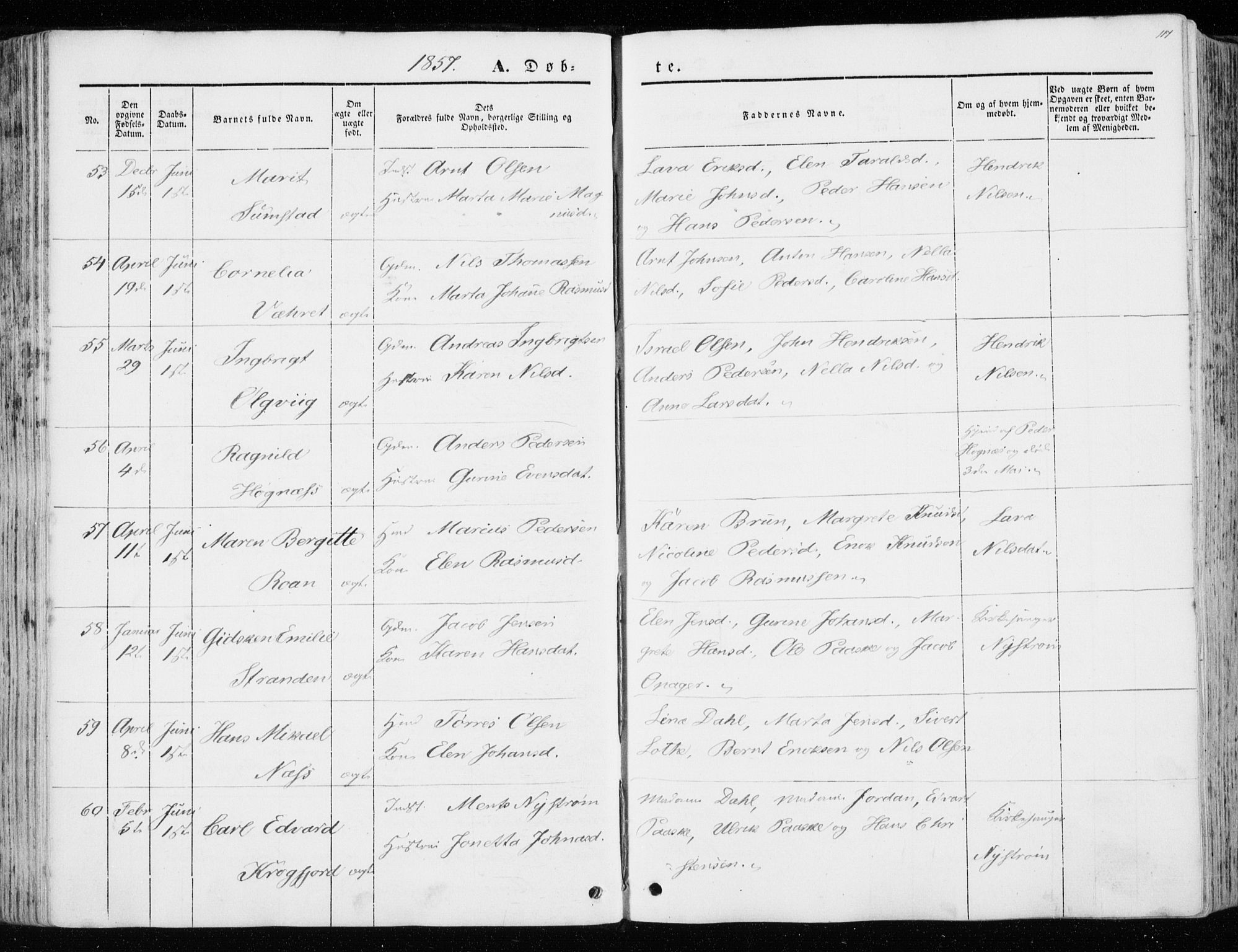 Ministerialprotokoller, klokkerbøker og fødselsregistre - Sør-Trøndelag, SAT/A-1456/657/L0704: Ministerialbok nr. 657A05, 1846-1857, s. 117