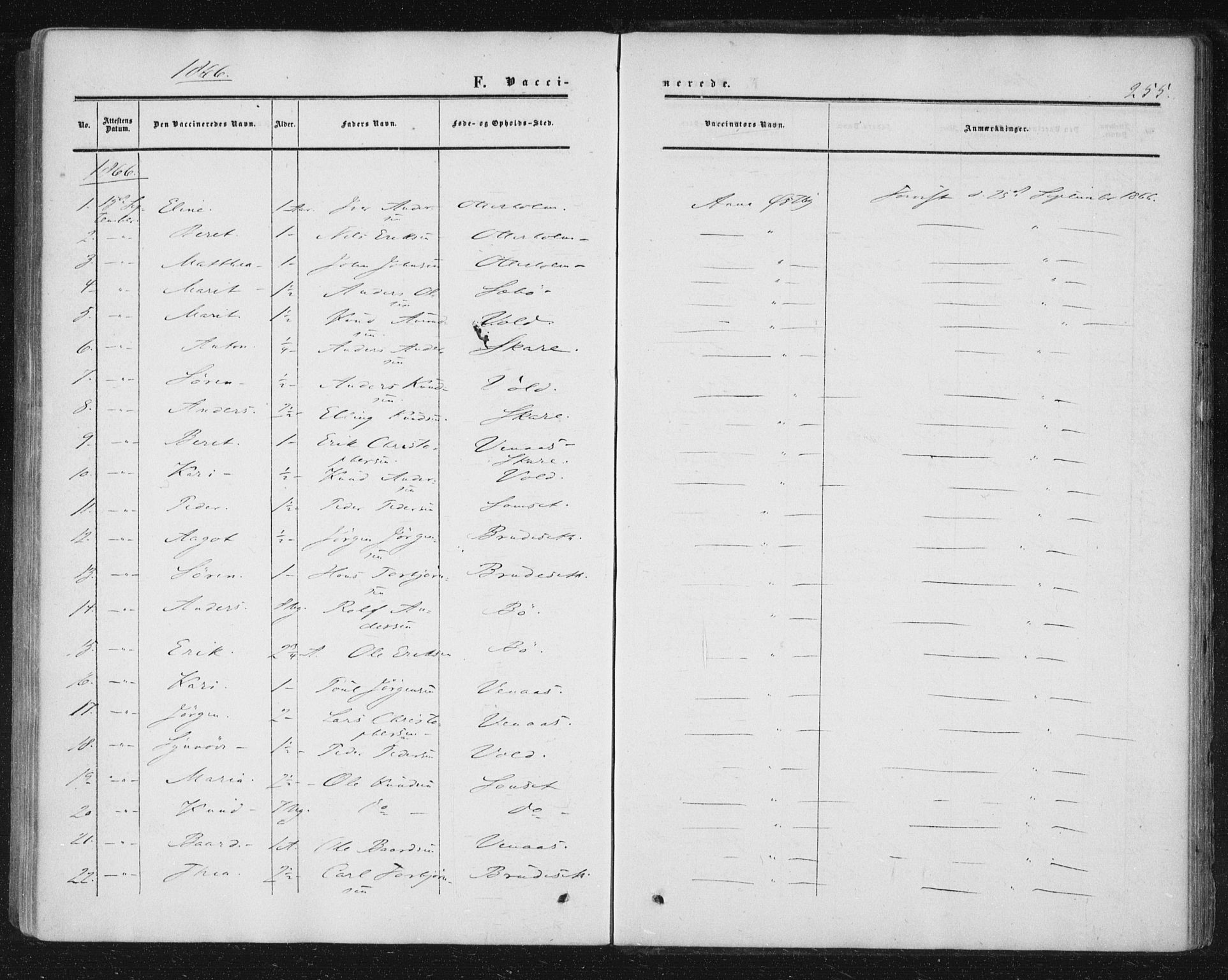 Ministerialprotokoller, klokkerbøker og fødselsregistre - Møre og Romsdal, AV/SAT-A-1454/543/L0562: Ministerialbok nr. 543A02, 1854-1884, s. 255