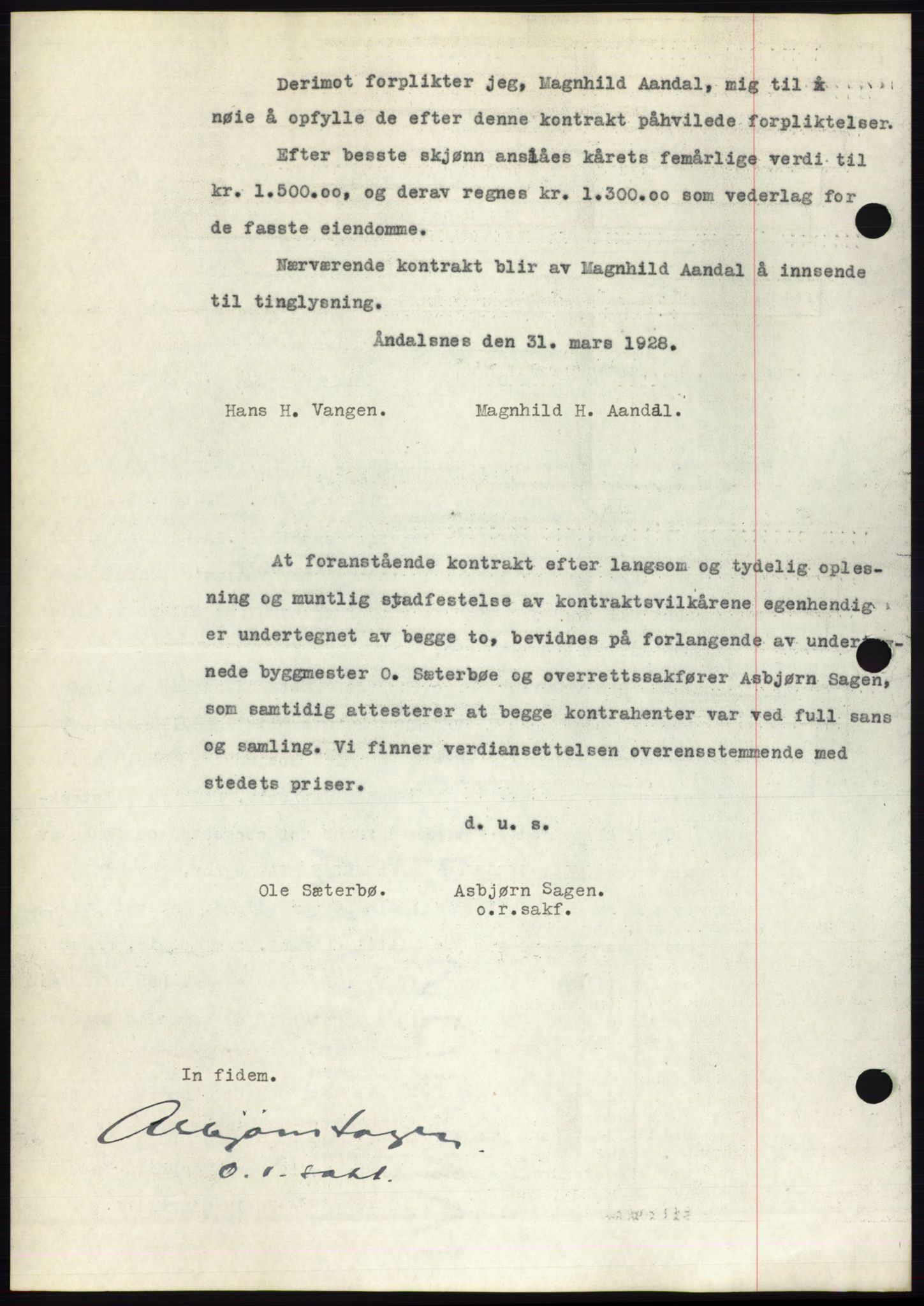 Romsdal sorenskriveri, AV/SAT-A-4149/1/2/2C/L0054: Pantebok nr. 48, 1928-1928, Tingl.dato: 23.04.1928