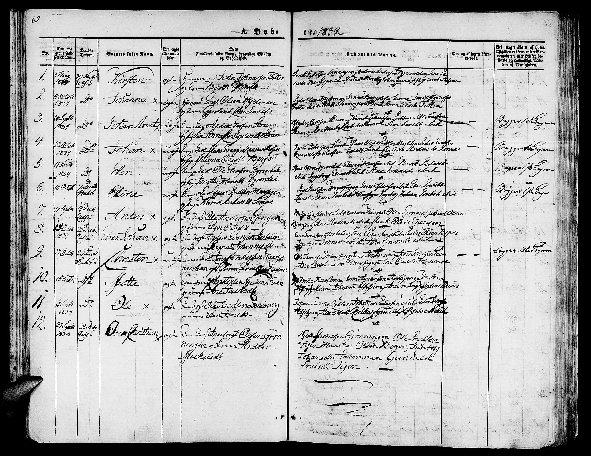 Ministerialprotokoller, klokkerbøker og fødselsregistre - Sør-Trøndelag, SAT/A-1456/646/L0609: Ministerialbok nr. 646A07, 1826-1838, s. 65