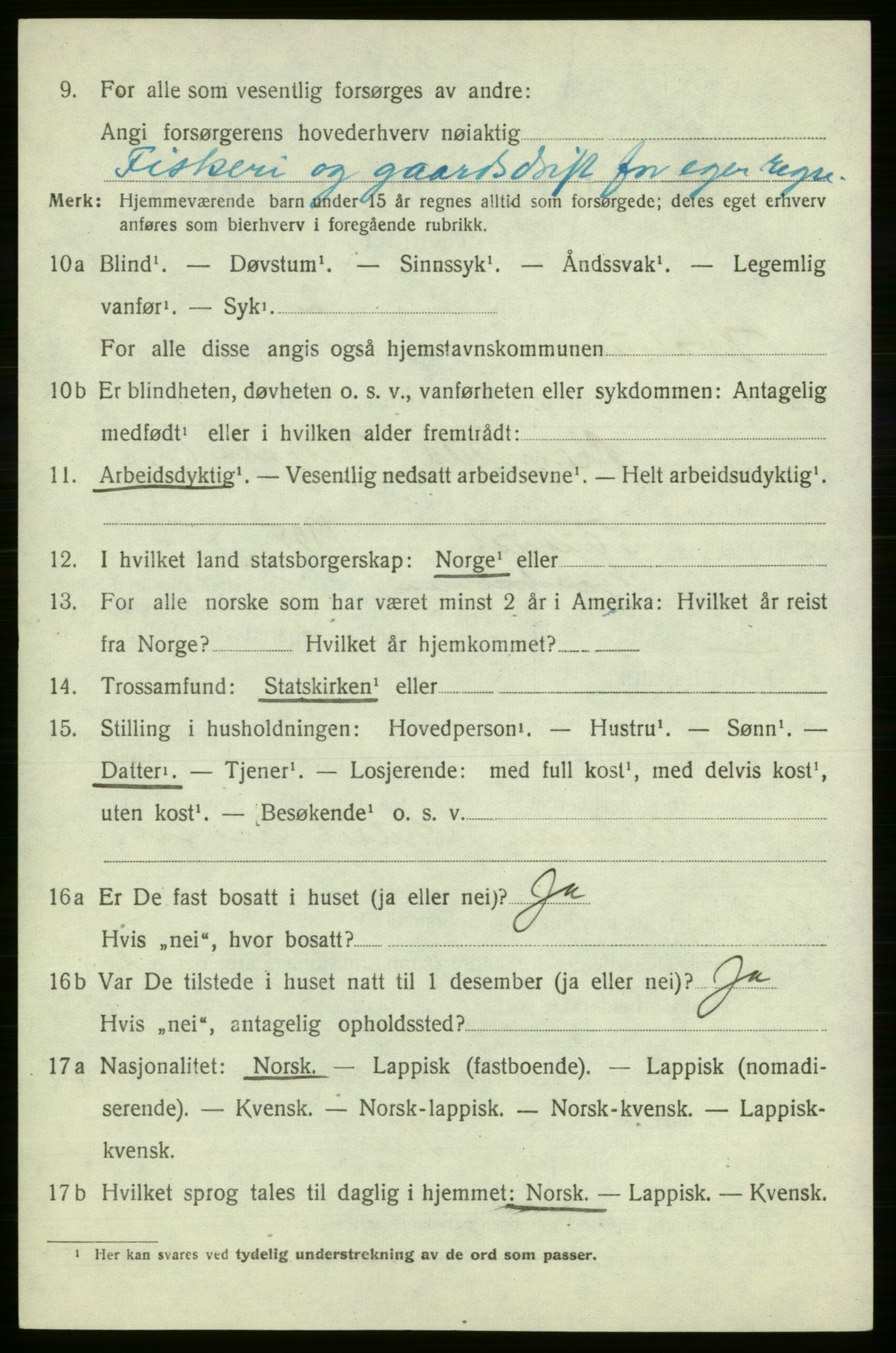 SATØ, Folketelling 1920 for 2017 Kvalsund herred, 1920, s. 2833