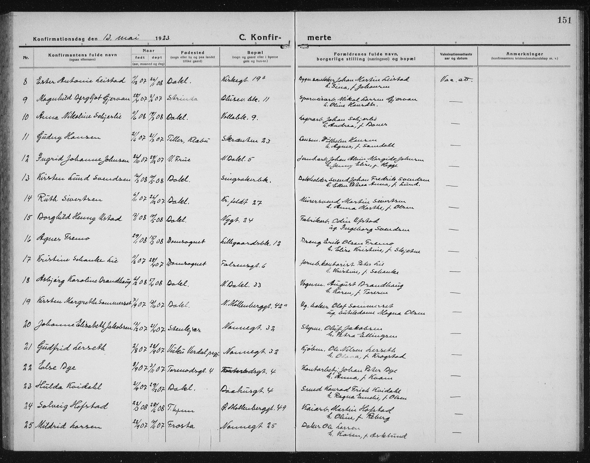 Ministerialprotokoller, klokkerbøker og fødselsregistre - Sør-Trøndelag, AV/SAT-A-1456/604/L0227: Klokkerbok nr. 604C10, 1923-1942, s. 151