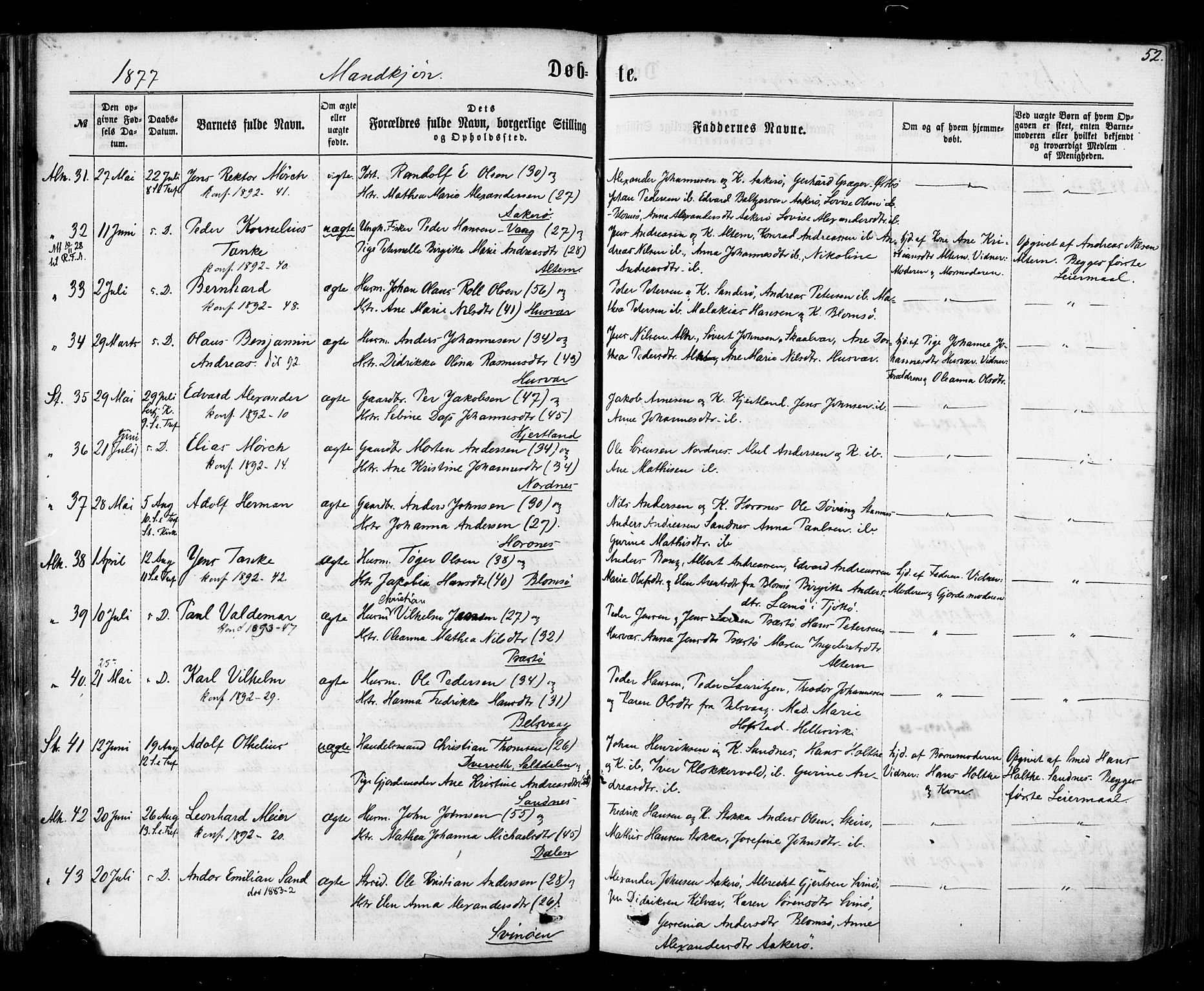 Ministerialprotokoller, klokkerbøker og fødselsregistre - Nordland, SAT/A-1459/830/L0449: Ministerialbok nr. 830A13, 1866-1886, s. 52