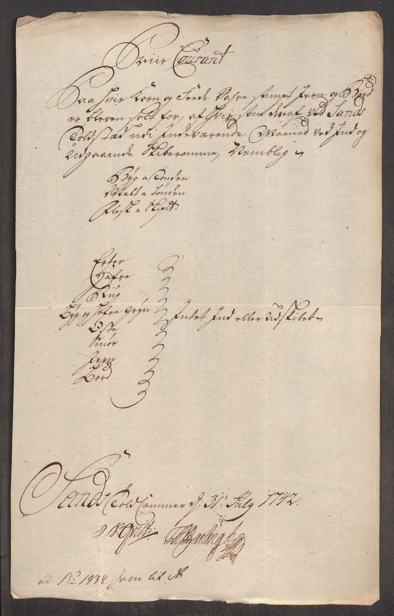 Rentekammeret inntil 1814, Realistisk ordnet avdeling, RA/EA-4070/Oe/L0002: [Ø1]: Priskuranter, 1740-1744, s. 448