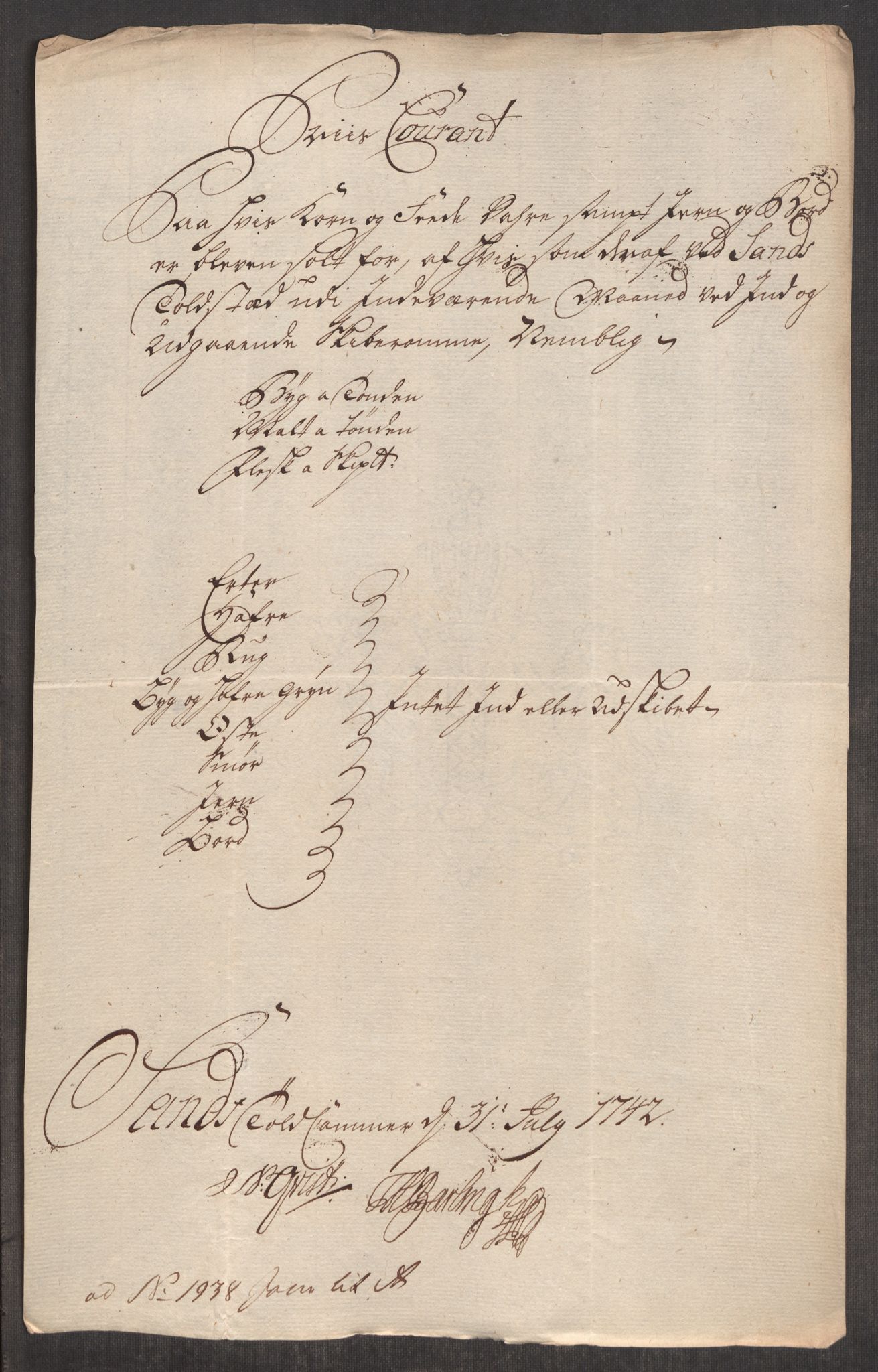 Rentekammeret inntil 1814, Realistisk ordnet avdeling, AV/RA-EA-4070/Oe/L0002: [Ø1]: Priskuranter, 1740-1744, s. 448