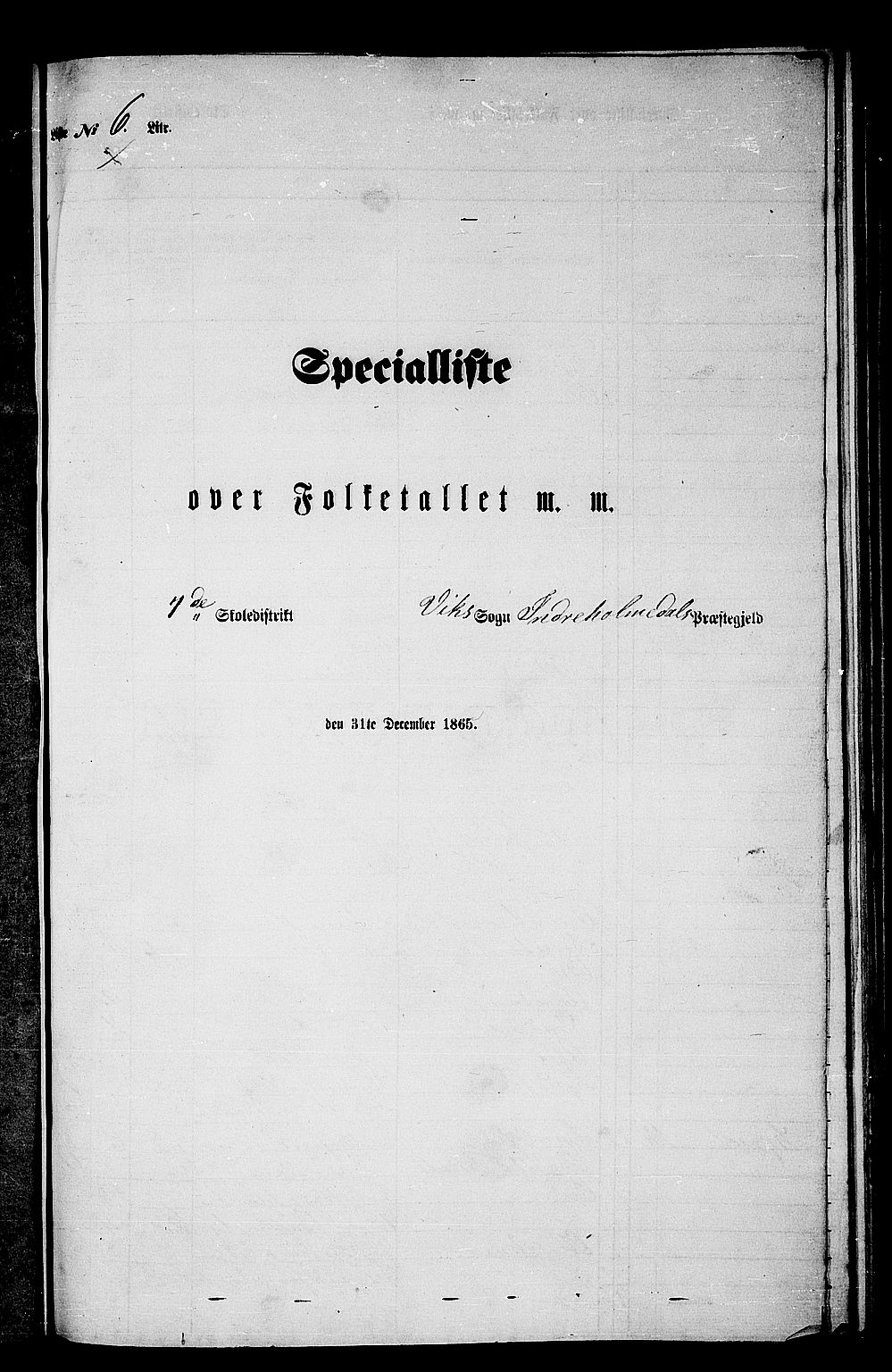 RA, Folketelling 1865 for 1430P Indre Holmedal prestegjeld, 1865, s. 106