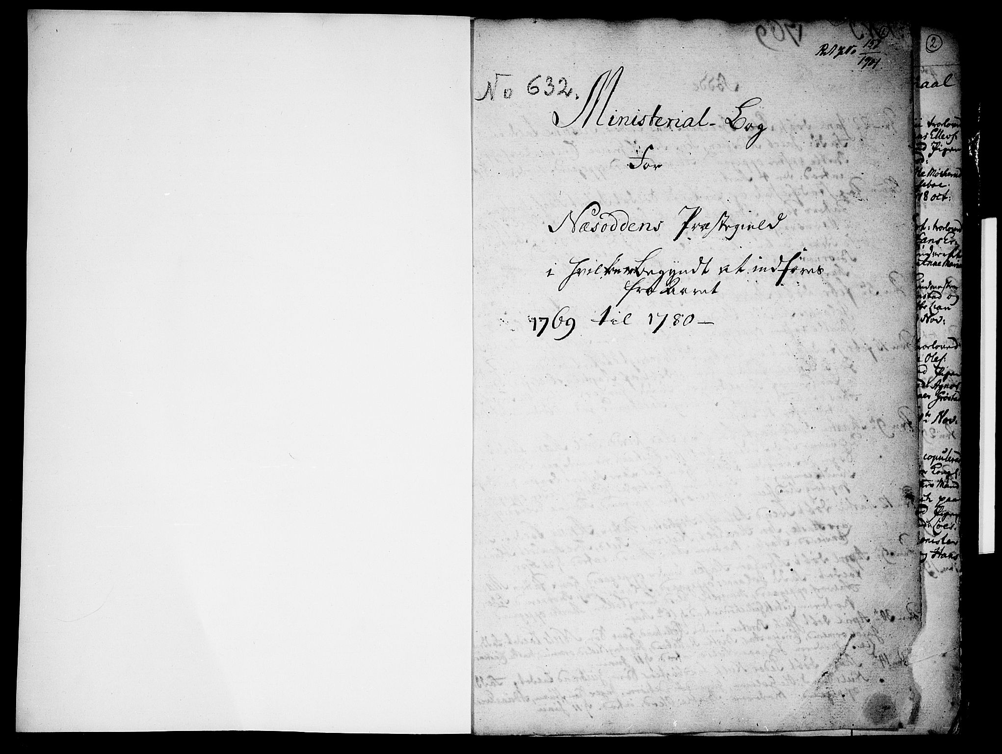 Nesodden prestekontor Kirkebøker, AV/SAO-A-10013/F/Fa/L0003: Ministerialbok nr. I 3, 1769-1780, s. 1
