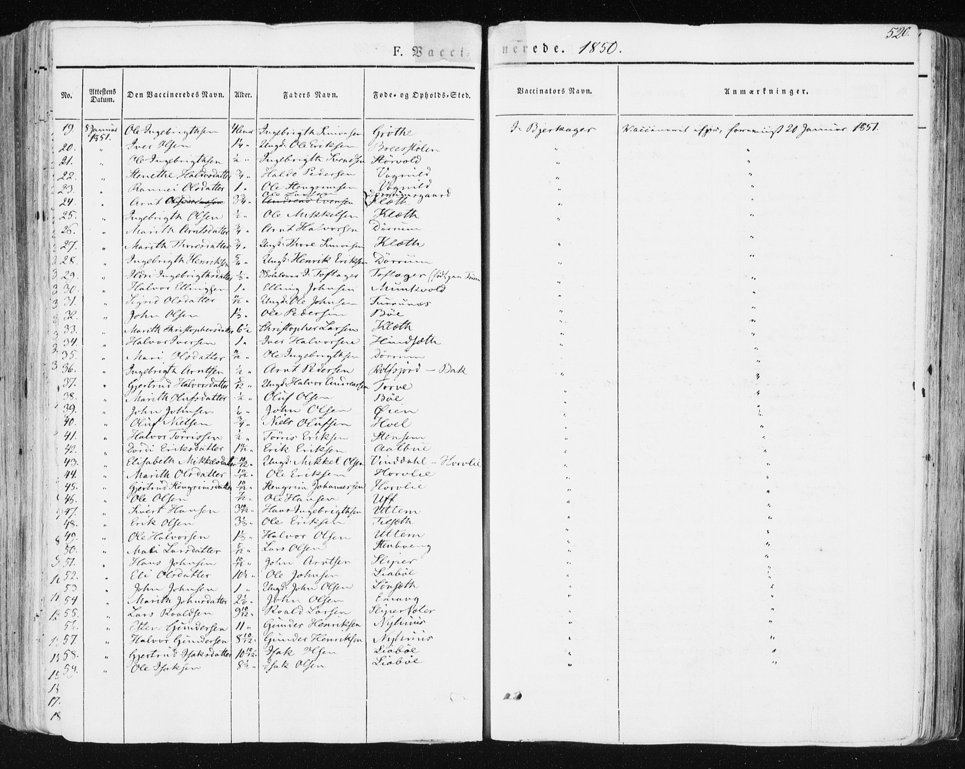 Ministerialprotokoller, klokkerbøker og fødselsregistre - Sør-Trøndelag, SAT/A-1456/678/L0899: Ministerialbok nr. 678A08, 1848-1872, s. 520