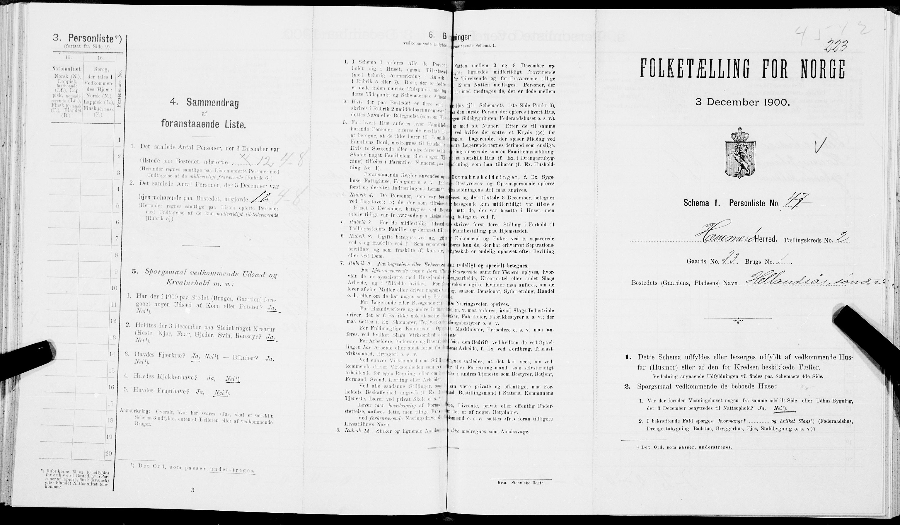 SAT, Folketelling 1900 for 1849 Hamarøy herred, 1900, s. 240