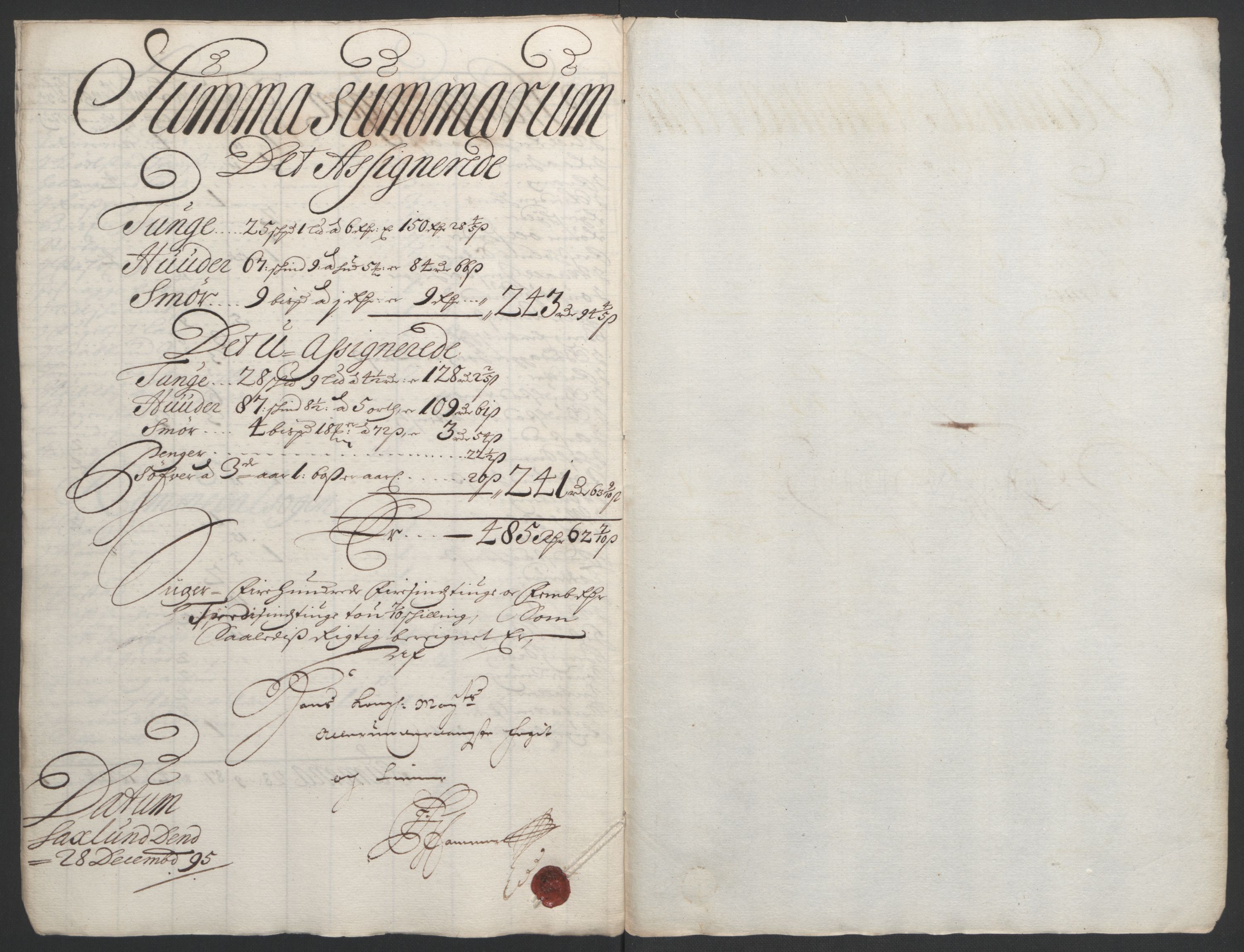 Rentekammeret inntil 1814, Reviderte regnskaper, Fogderegnskap, AV/RA-EA-4092/R16/L1036: Fogderegnskap Hedmark, 1695-1696, s. 38