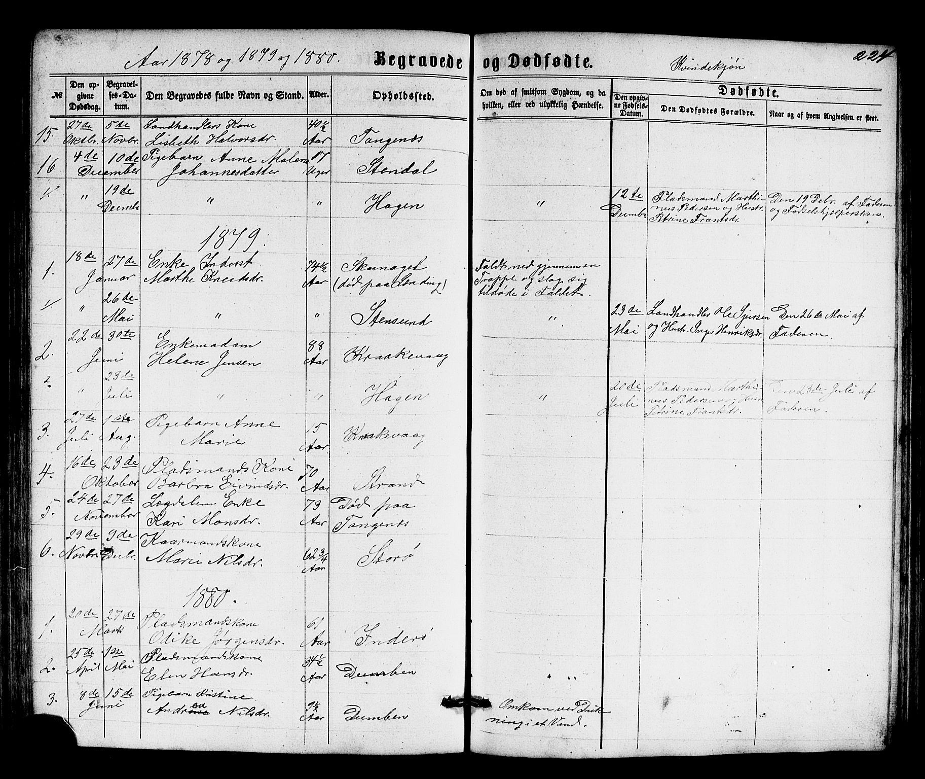 Solund sokneprestembete, AV/SAB-A-81401: Klokkerbok nr. A 1, 1860-1893, s. 224