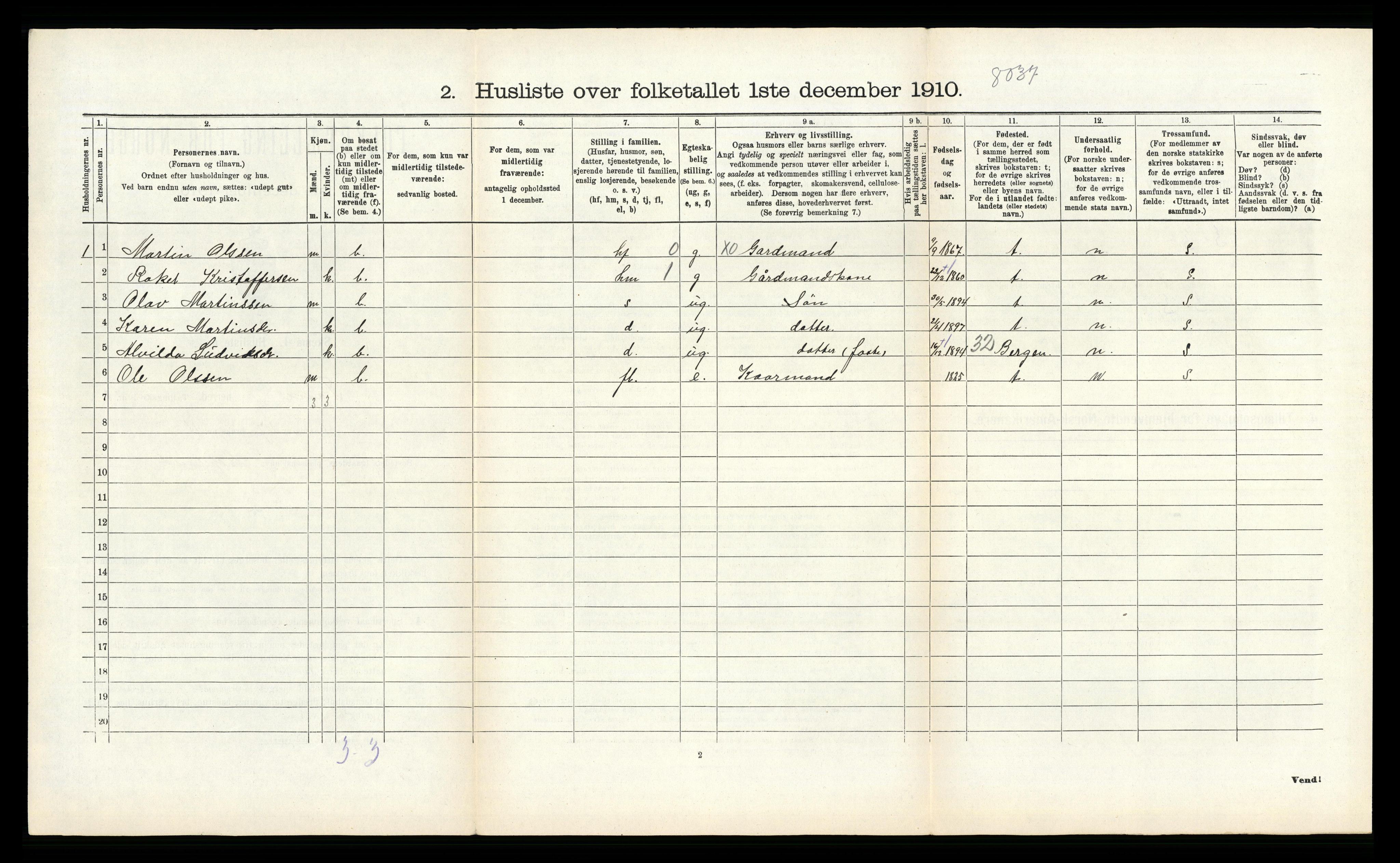 RA, Folketelling 1910 for 1249 Fana herred, 1910, s. 754