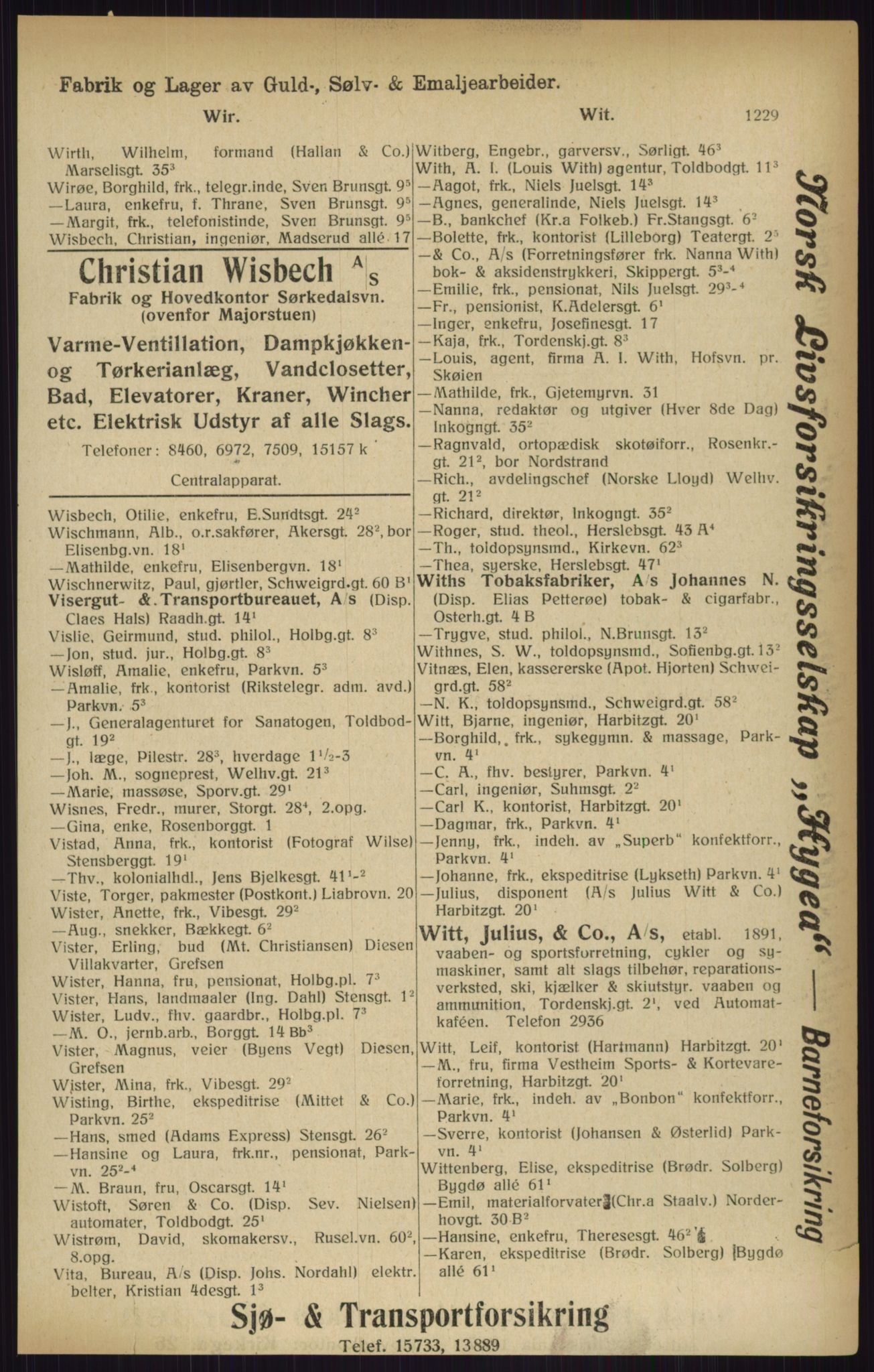 Kristiania/Oslo adressebok, PUBL/-, 1916, s. 1229