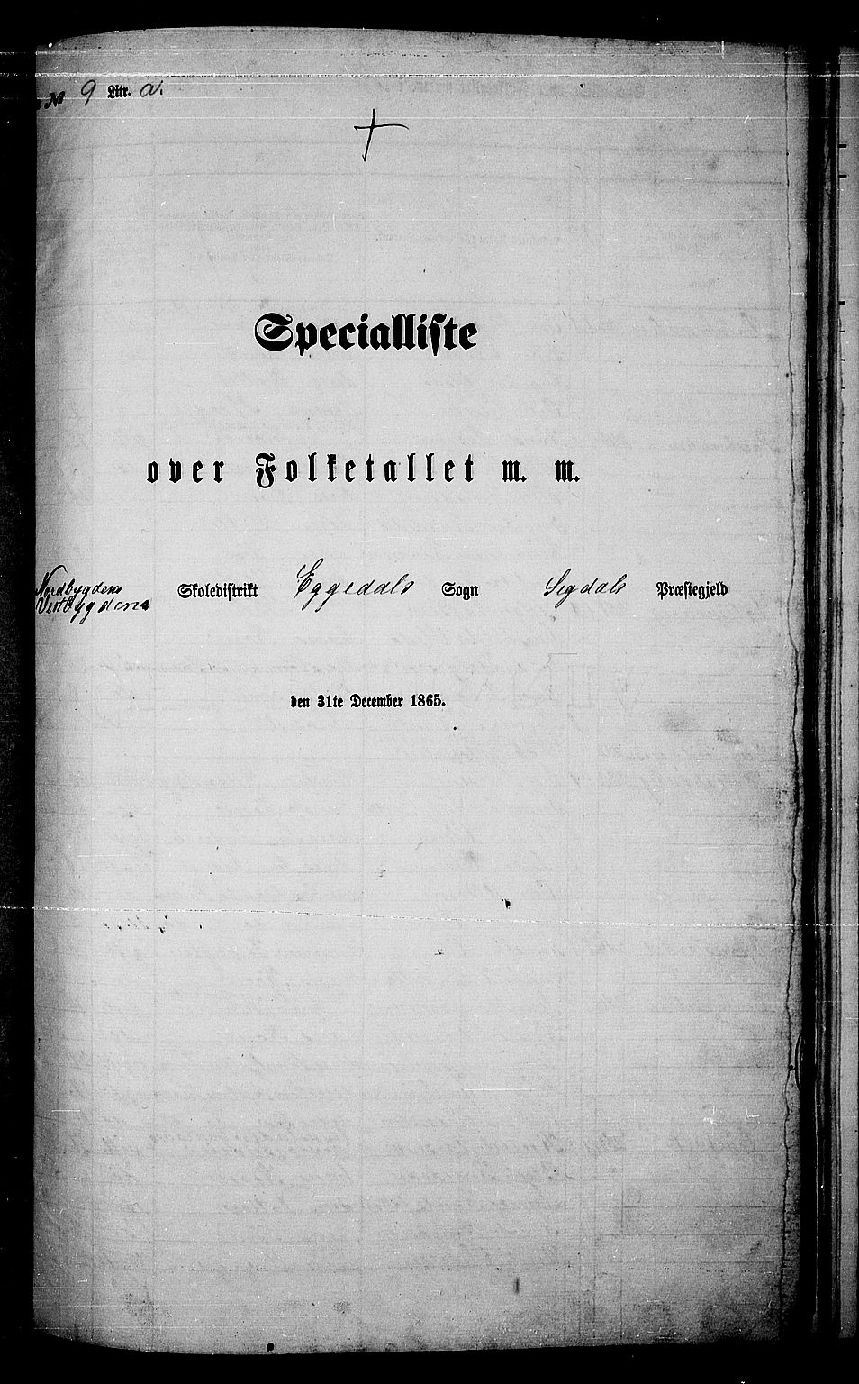 RA, Folketelling 1865 for 0621P Sigdal prestegjeld, 1865, s. 173