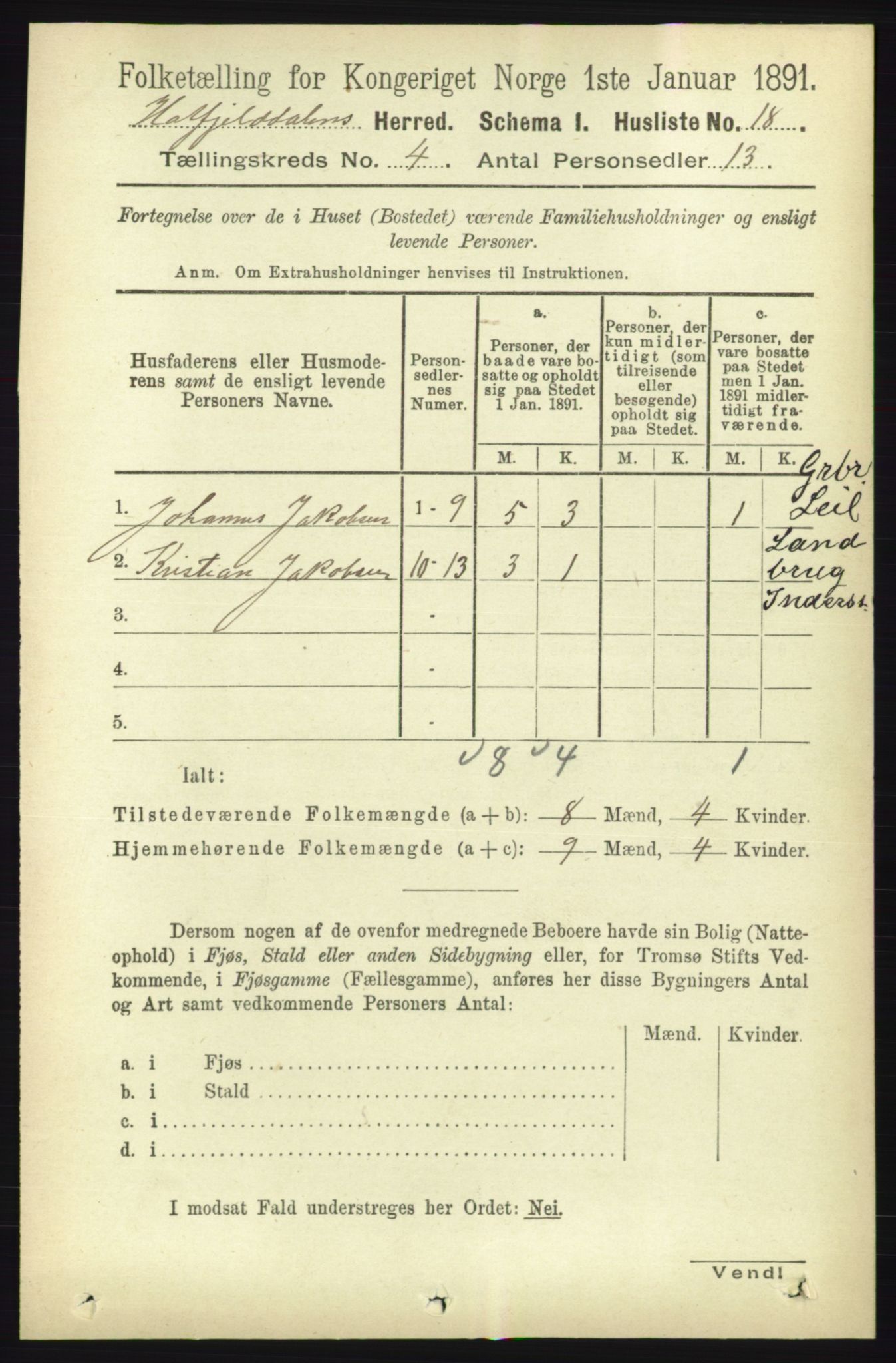 RA, Folketelling 1891 for 1826 Hattfjelldal herred, 1891, s. 914