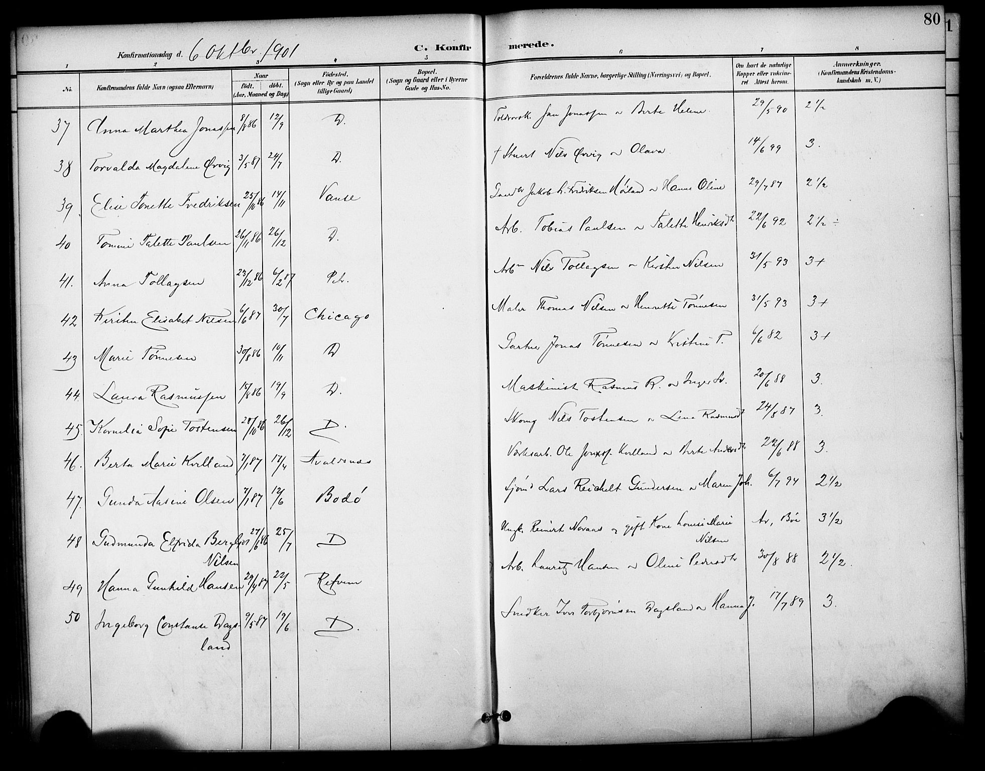 Domkirken sokneprestkontor, AV/SAST-A-101812/001/30/30BA/L0031: Ministerialbok nr. A 30, 1896-1916, s. 80