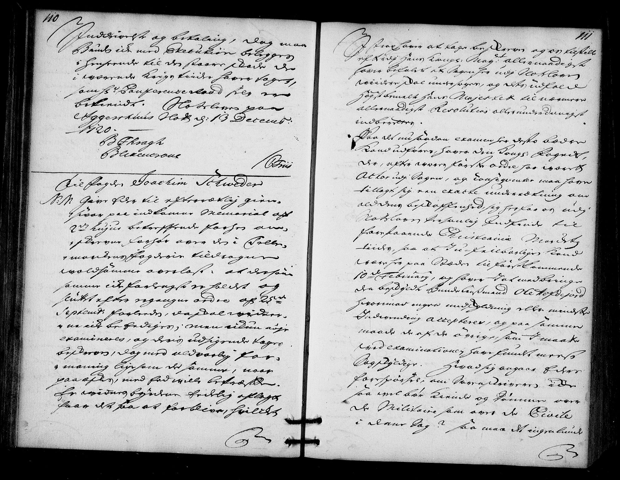 Stattholderembetet 1572-1771, AV/RA-EA-2870/Bd/L0013: Ordreprotokoll, 1720-1722, s. 110-111