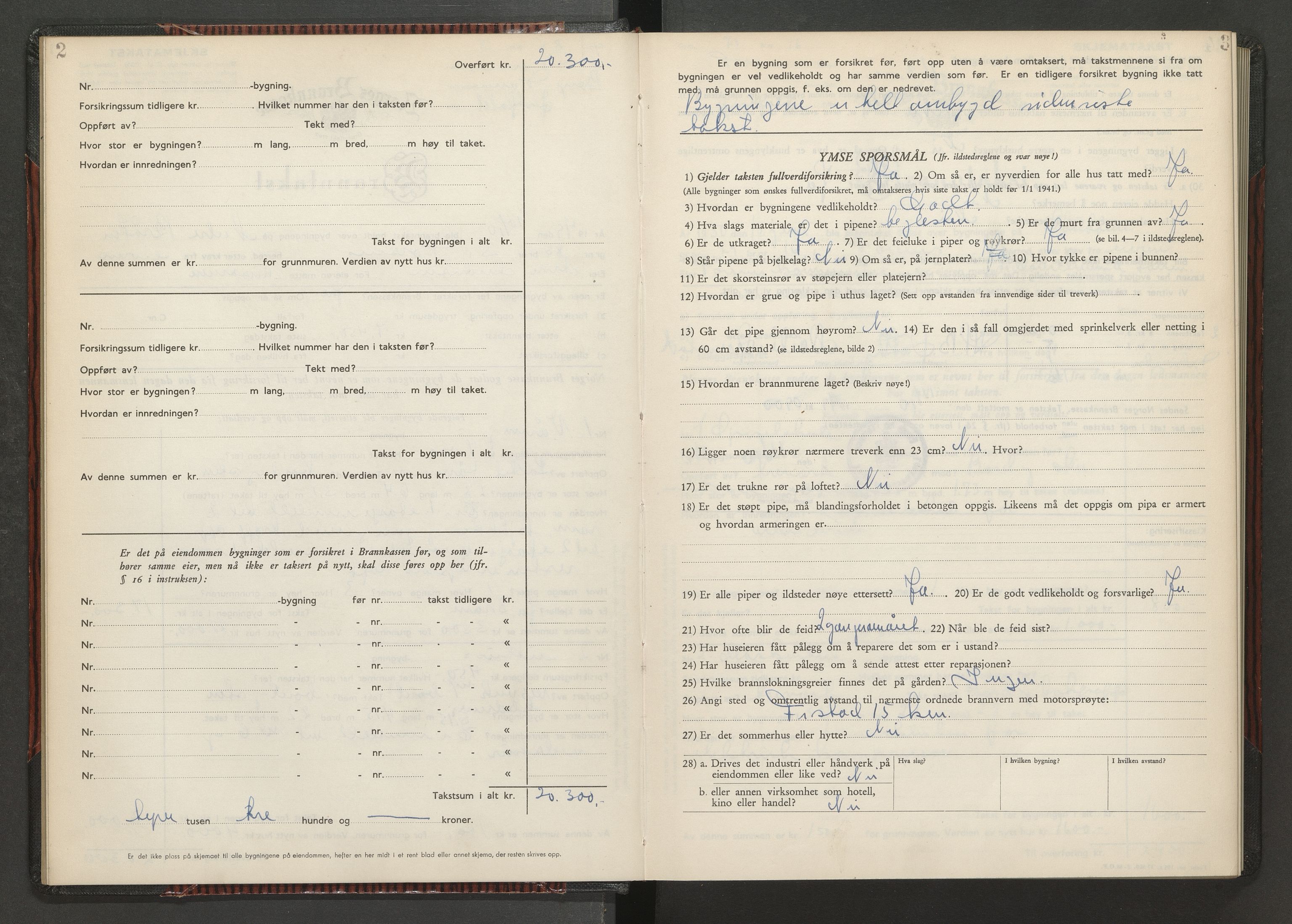 Norges brannkasse, branntakster Borge, AV/SAO-A-11360/F/Fb/L0006: Branntakstprotokoll, 1949-1955