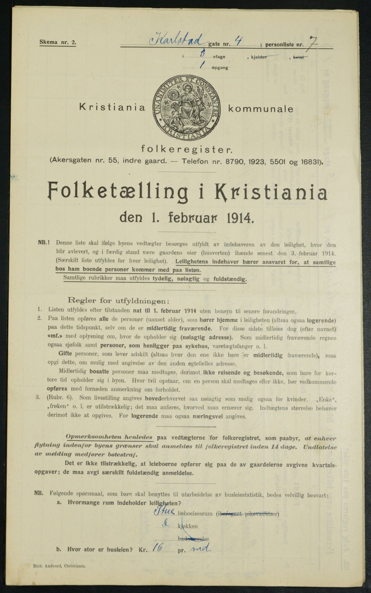 OBA, Kommunal folketelling 1.2.1914 for Kristiania, 1914, s. 48927