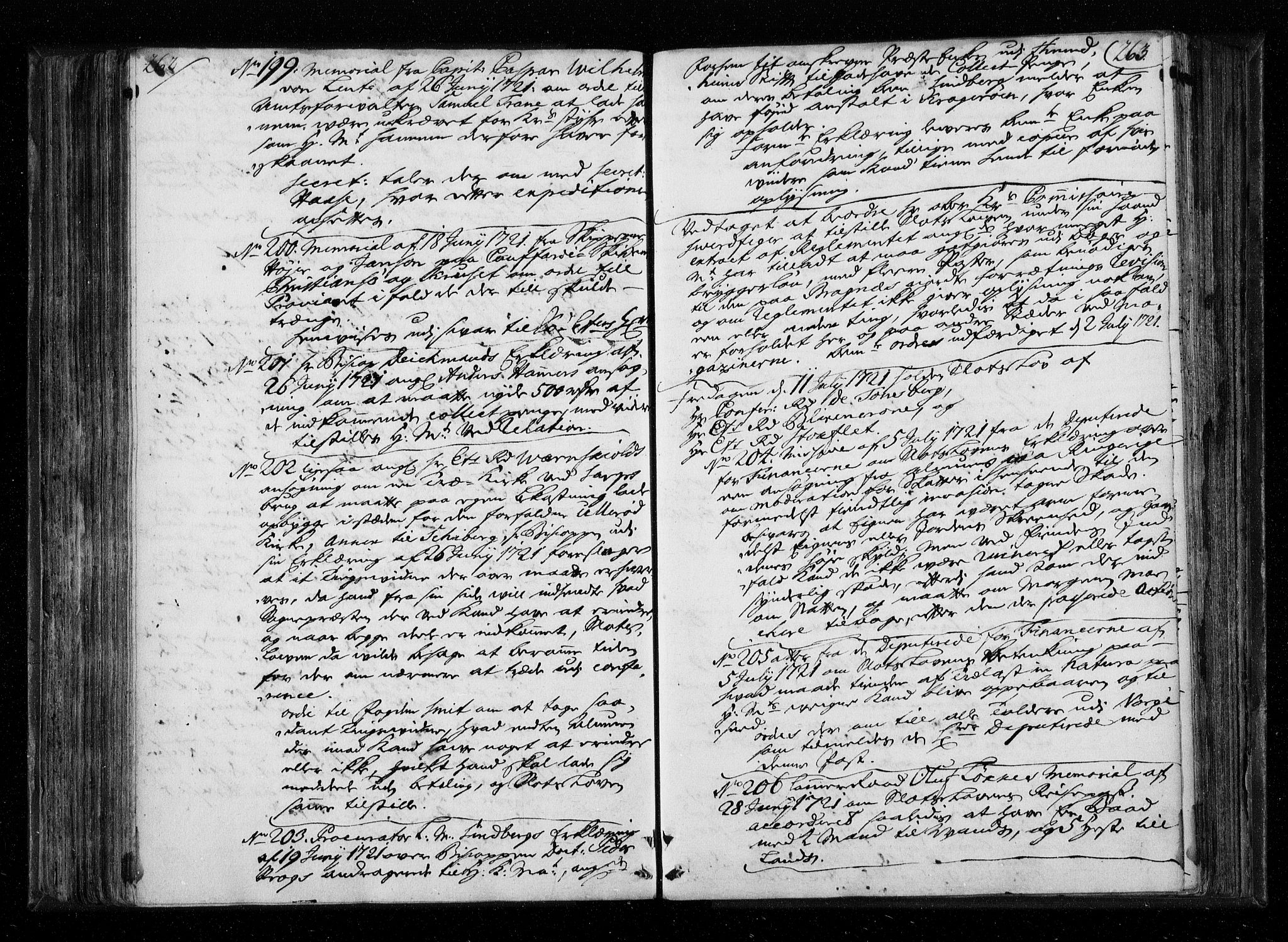 Stattholderembetet 1572-1771, AV/RA-EA-2870/Aa/L0010: Voteringsprotokoll (konseptprotokoll), 1719-1722, s. 262-263