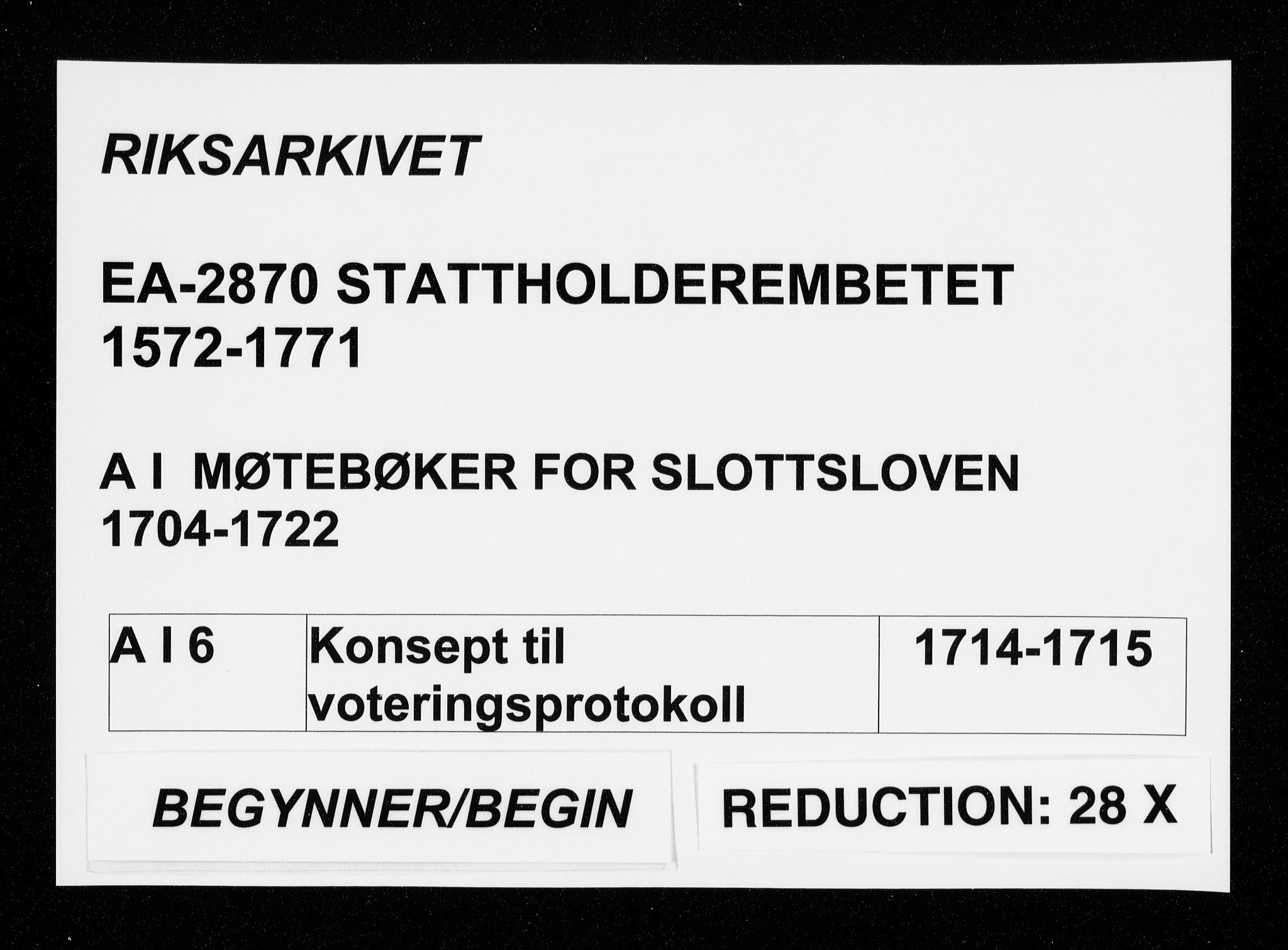 Stattholderembetet 1572-1771, AV/RA-EA-2870/Aa/L0006: Konsept til voteringsprotokoll, 1714-1715