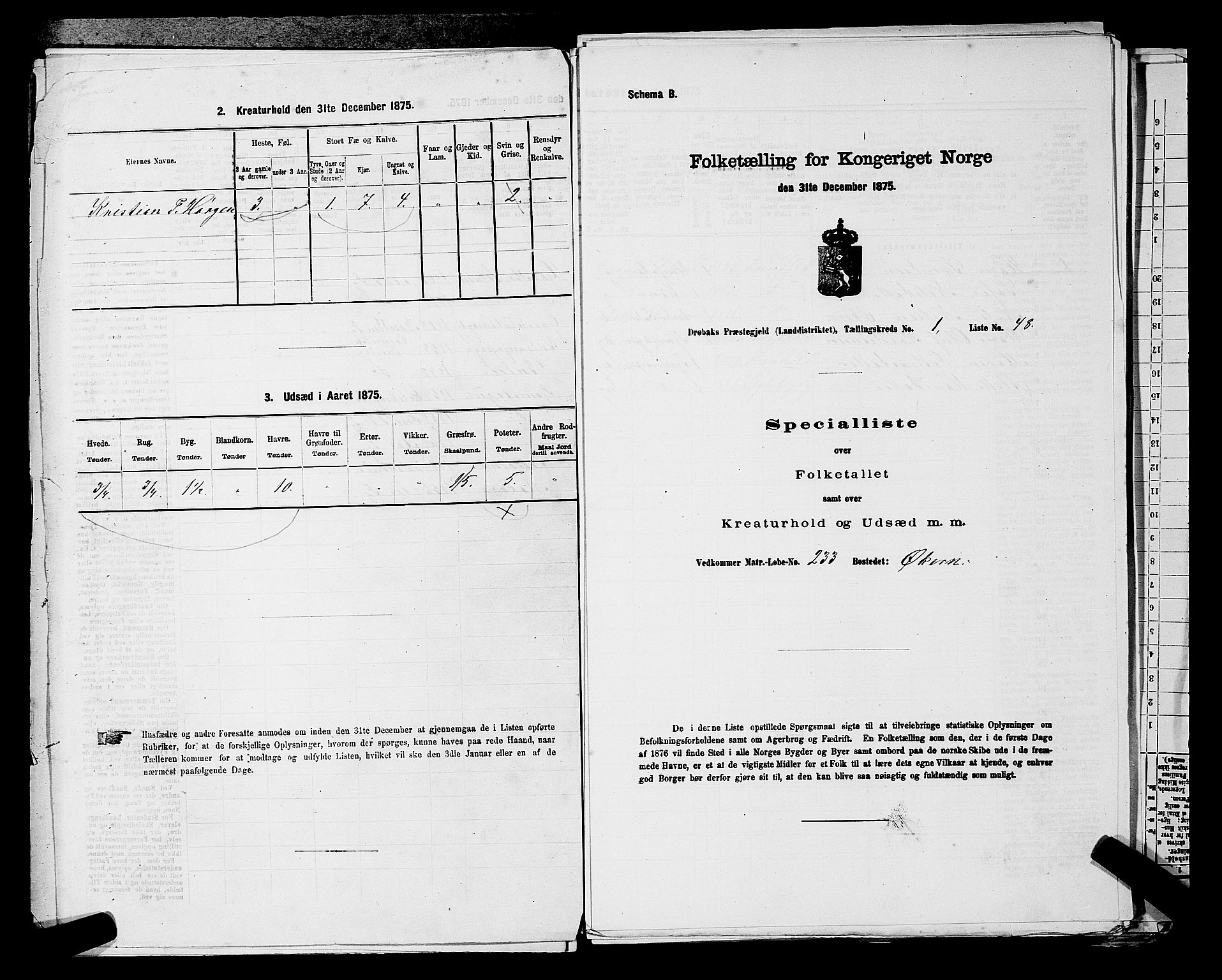 RA, Folketelling 1875 for 0215L Drøbak prestegjeld, Frogn sokn, 1875, s. 193