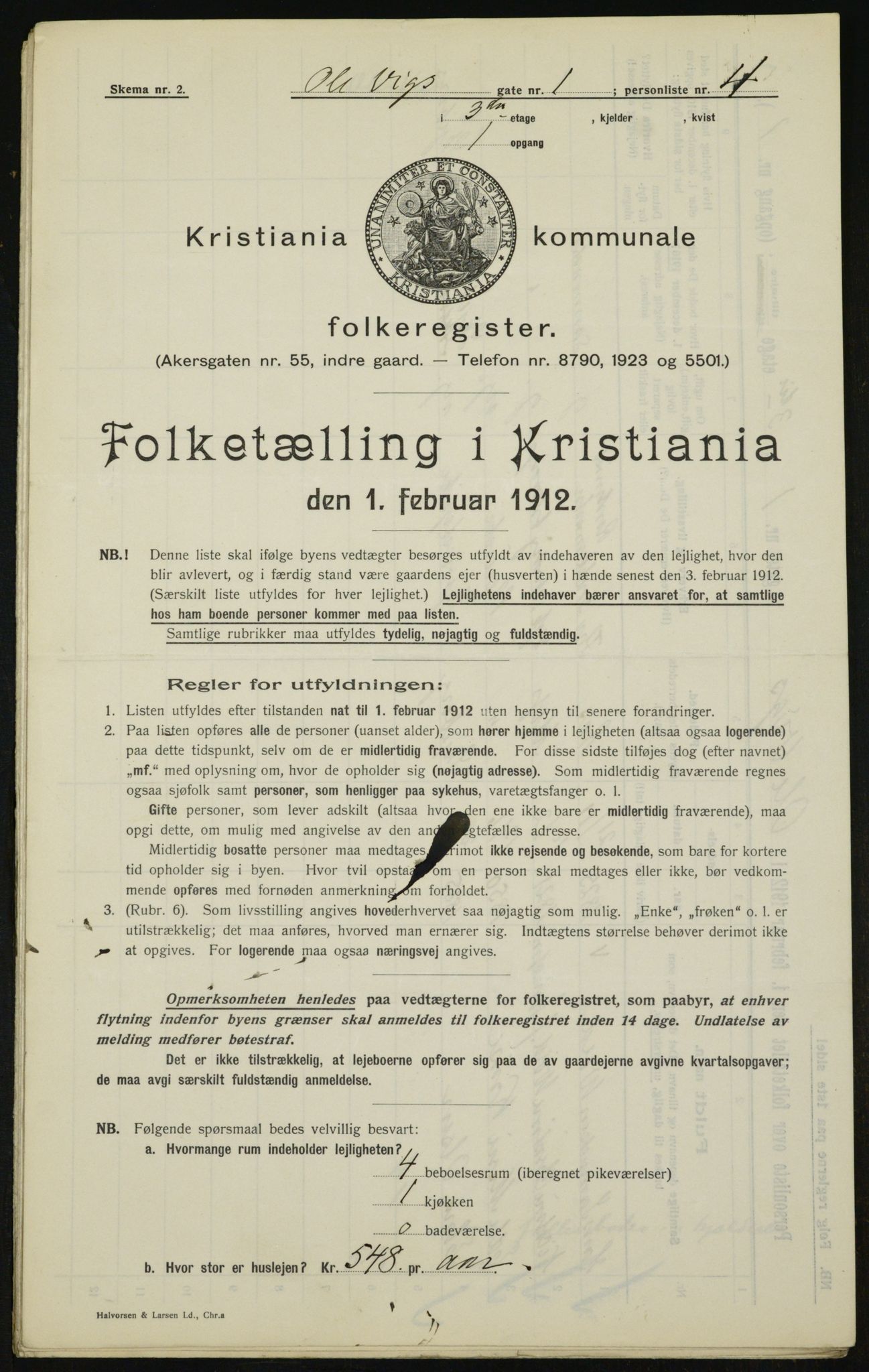 OBA, Kommunal folketelling 1.2.1912 for Kristiania, 1912, s. 76030