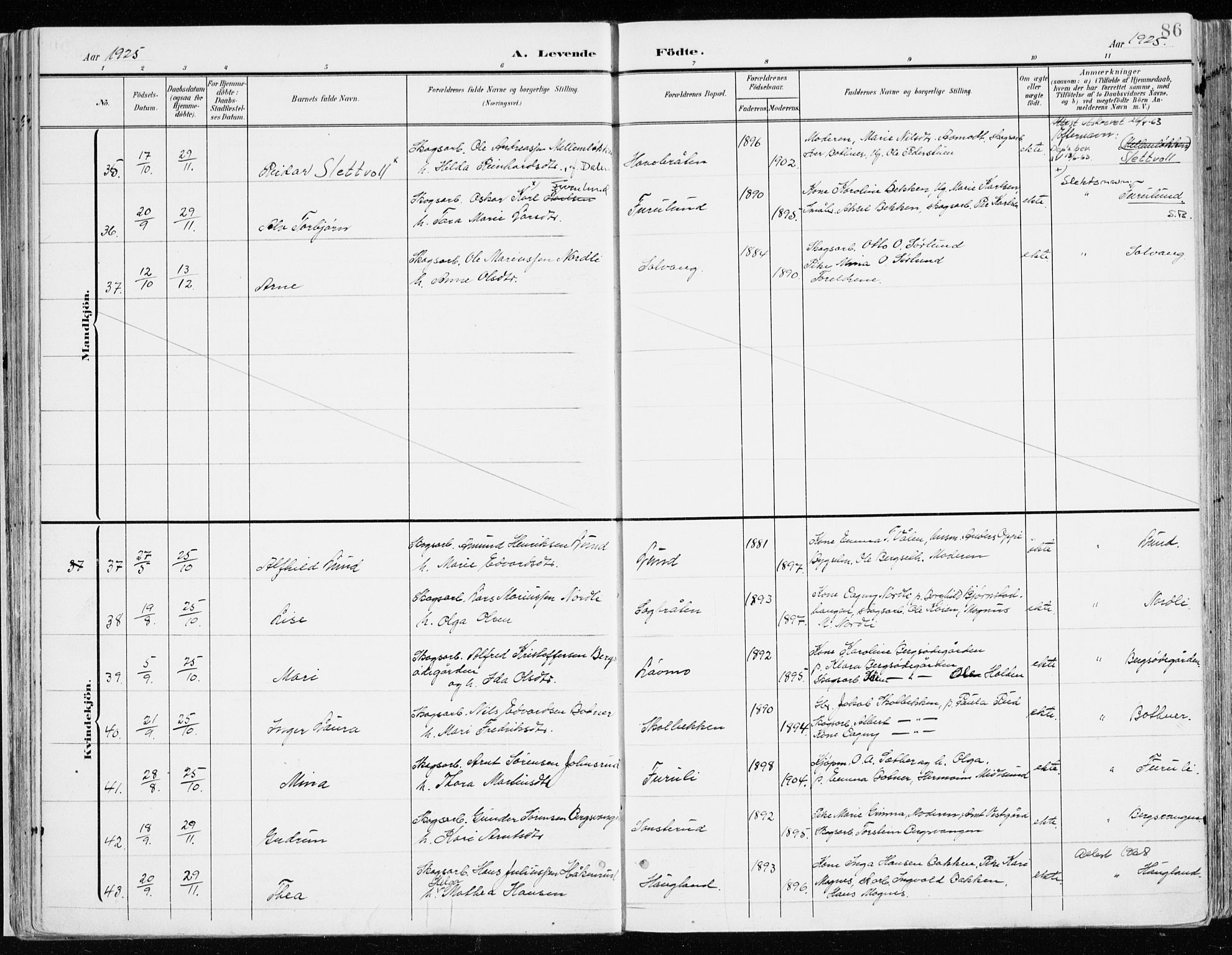 Nord-Odal prestekontor, AV/SAH-PREST-032/H/Ha/Haa/L0009: Ministerialbok nr. 9, 1902-1926, s. 86