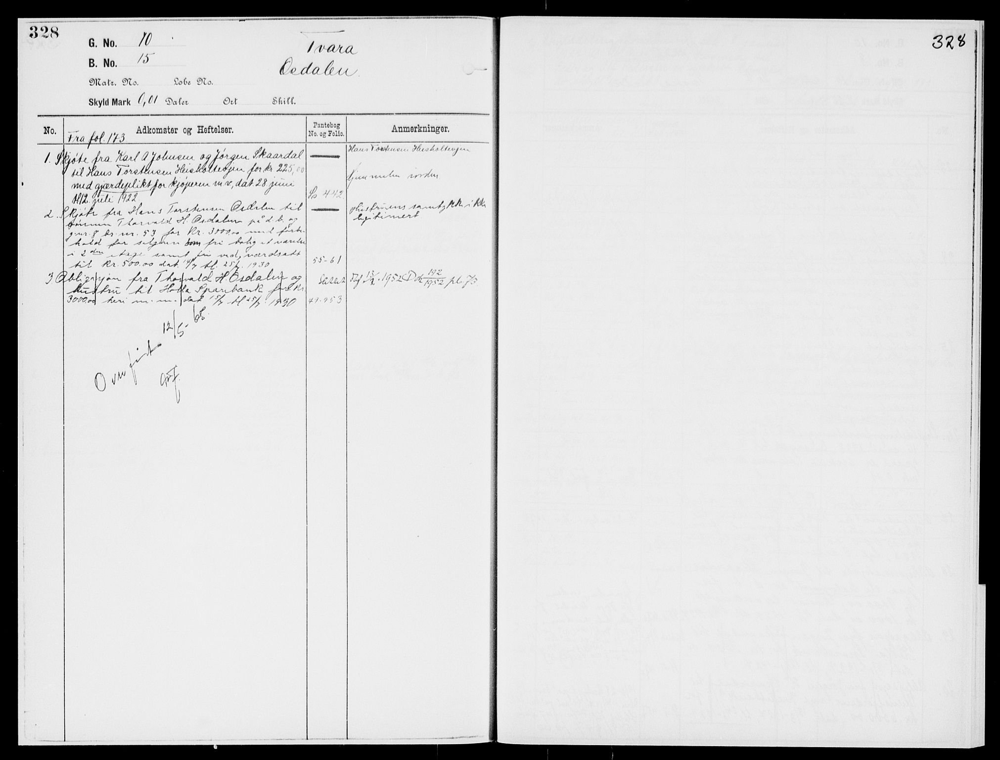 Nedre Telemark sorenskriveri, AV/SAKO-A-135/G/Gb/Gbg/L0001: Panteregister nr. VII 1, s. 328