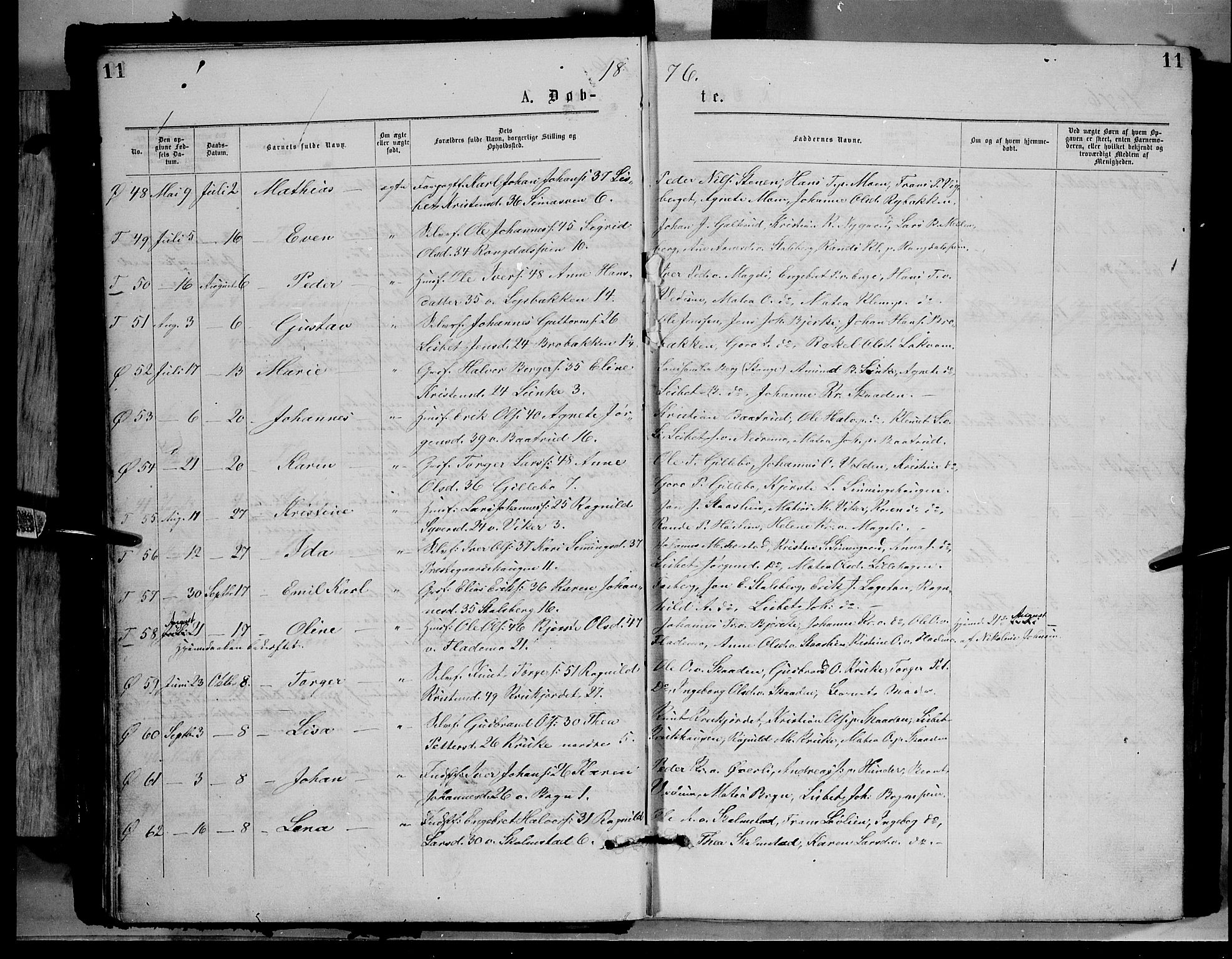 Øyer prestekontor, AV/SAH-PREST-084/H/Ha/Haa/L0007: Ministerialbok nr. 7, 1875-1878, s. 11