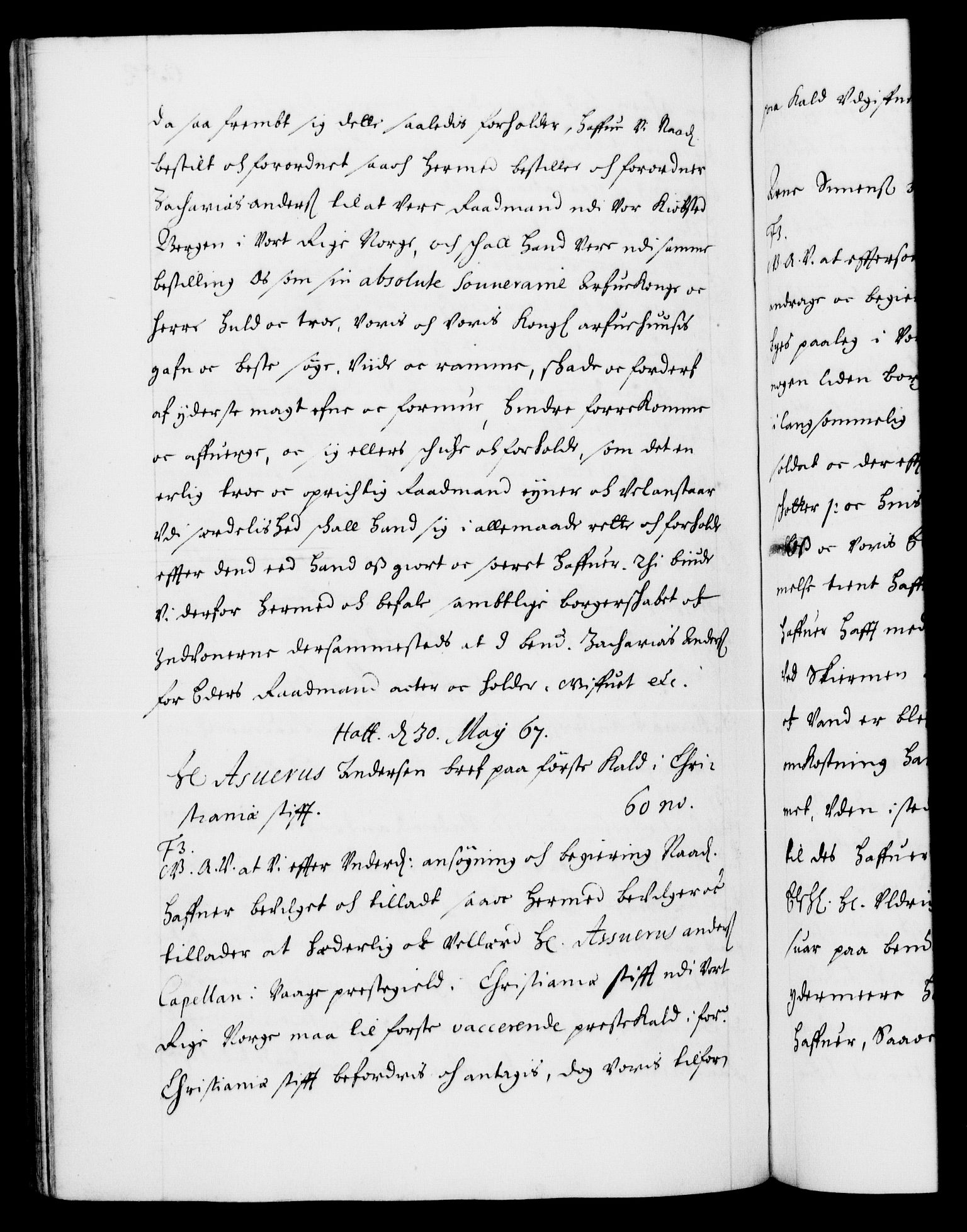 Danske Kanselli 1572-1799, RA/EA-3023/F/Fc/Fca/Fcaa/L0010: Norske registre (mikrofilm), 1660-1670, s. 657b