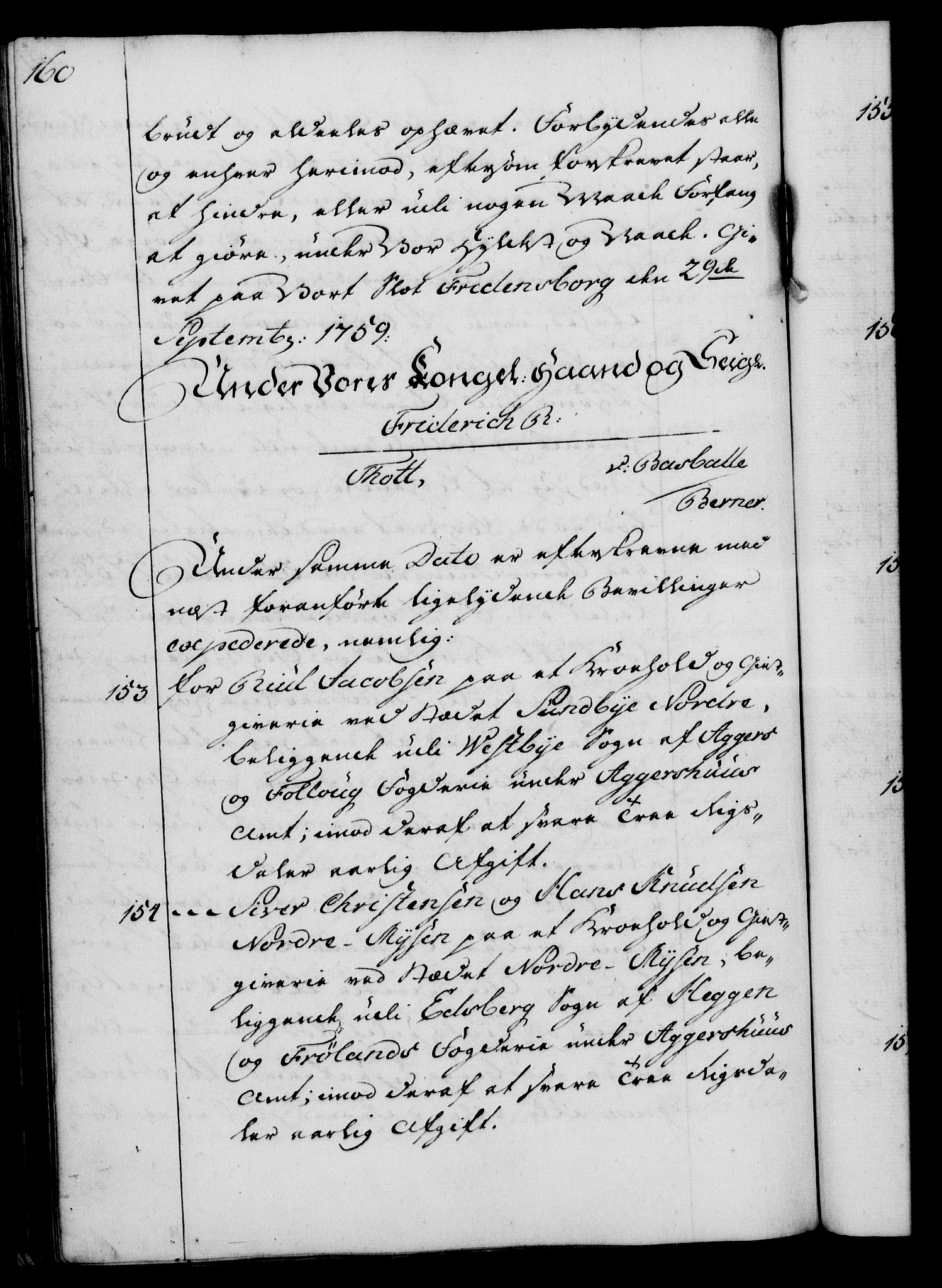 Rentekammeret, Kammerkanselliet, AV/RA-EA-3111/G/Gg/Gga/L0007: Norsk ekspedisjonsprotokoll med register (merket RK 53.7), 1759-1768, s. 160