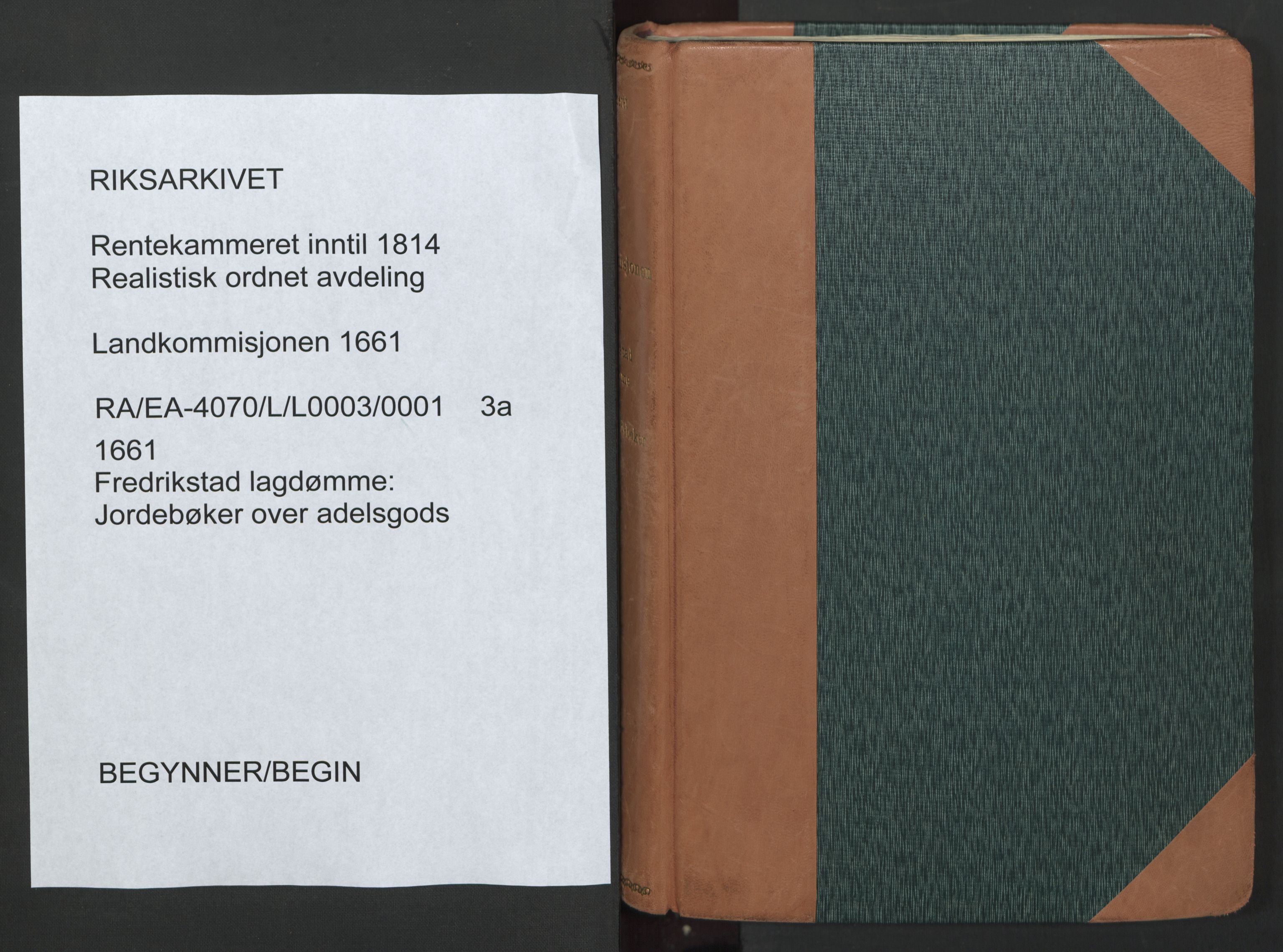 Rentekammeret inntil 1814, Realistisk ordnet avdeling, RA/EA-4070/L/L0003/0001: Fredrikstad lagdømme: / Jordebøker over adelsgods, 1661
