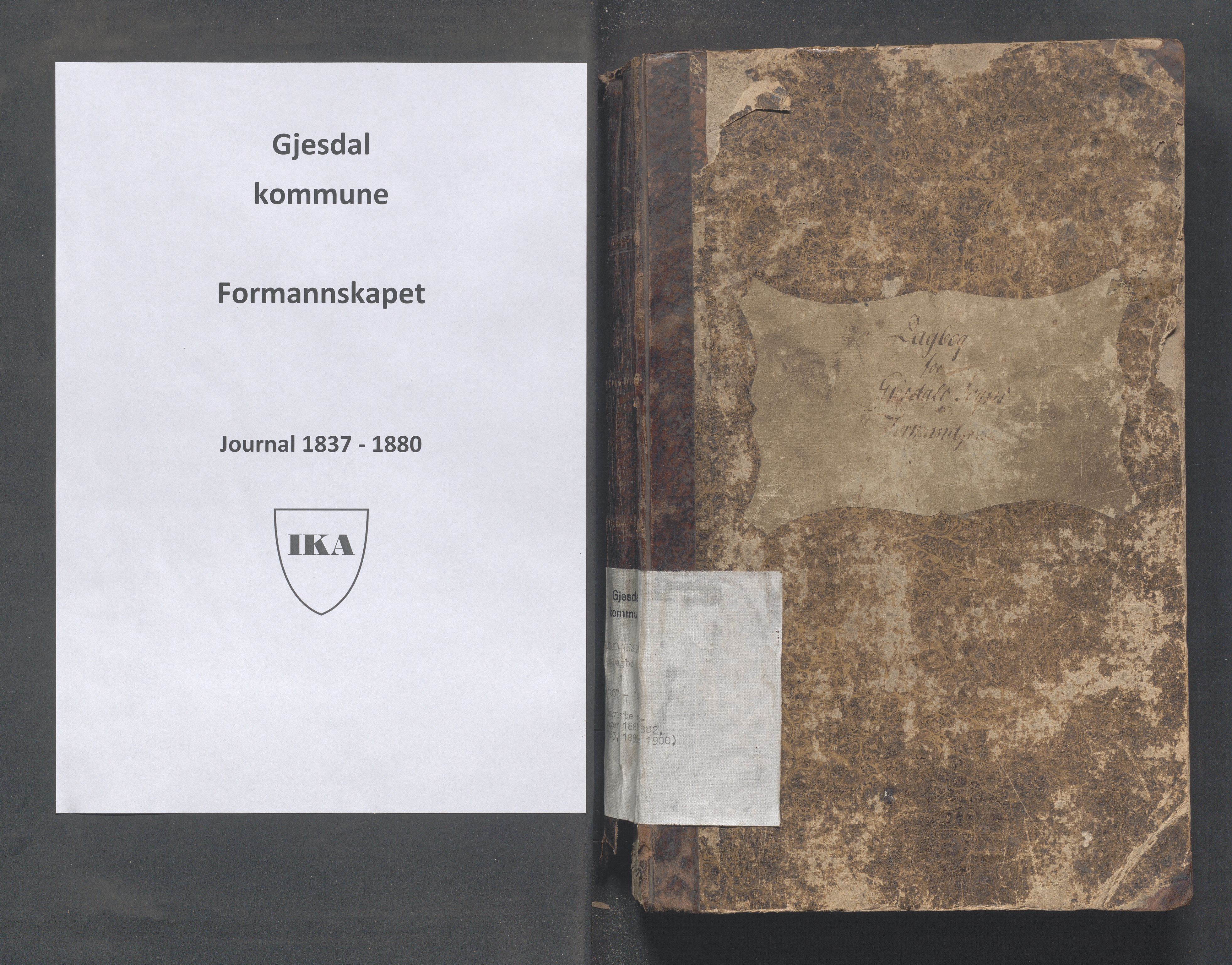 Gjesdal kommune - Formannskapet, IKAR/K-101383/C/Ca/L0001: Brevjournal, 1837-1880