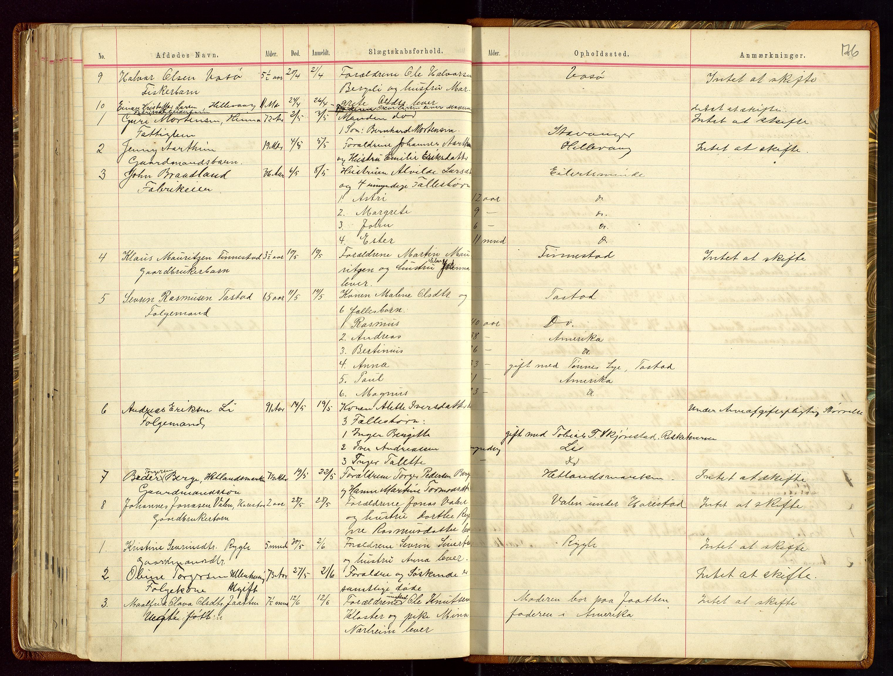 Hetland lensmannskontor, AV/SAST-A-100101/Gga/L0001: Dødsfallprotokoll, 1883-1910, s. 176