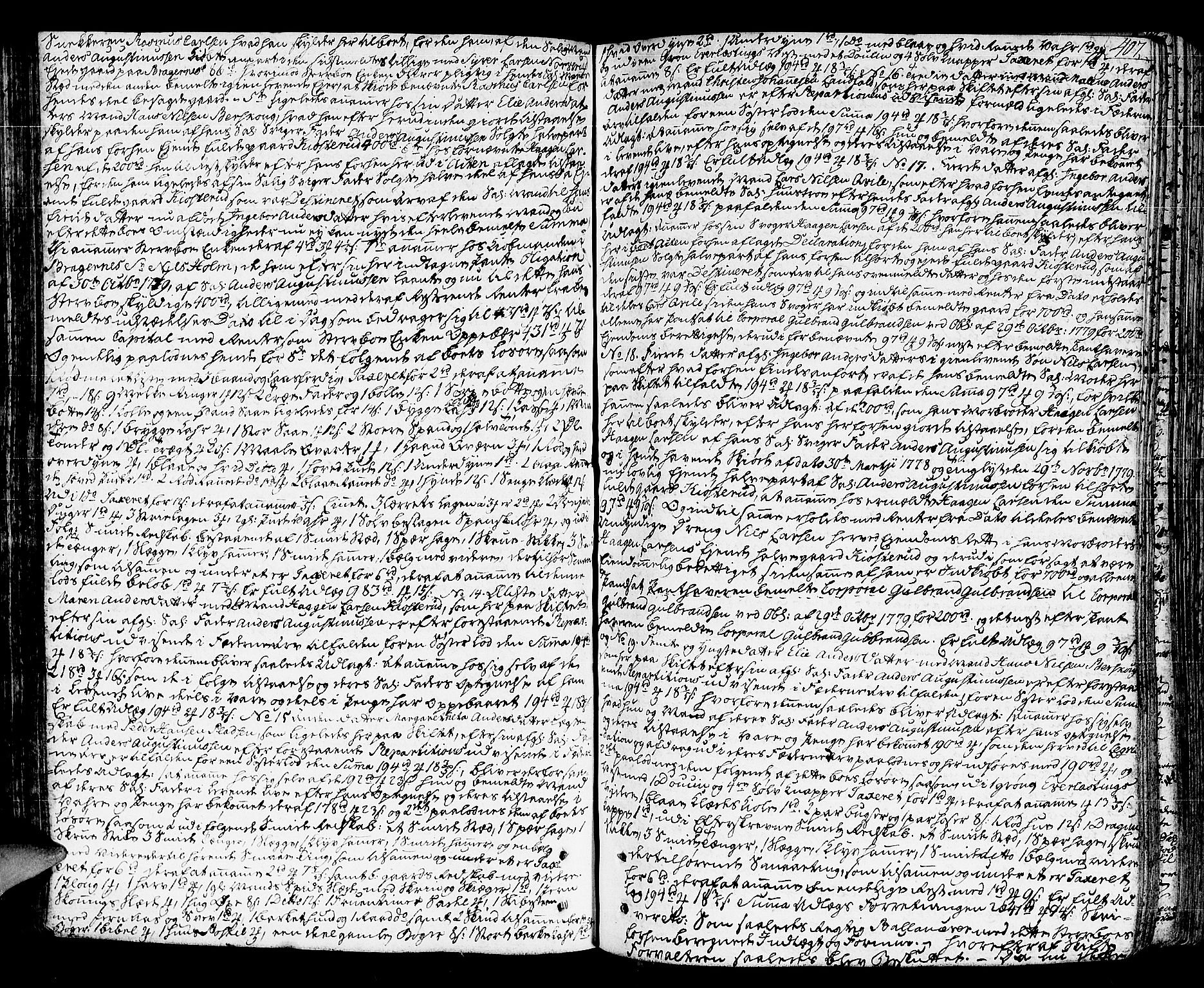 Lier, Røyken og Hurum sorenskriveri, SAKO/A-89/H/Hc/L0006: Skifteprotokoll, 1773-1789, s. 406b-407a