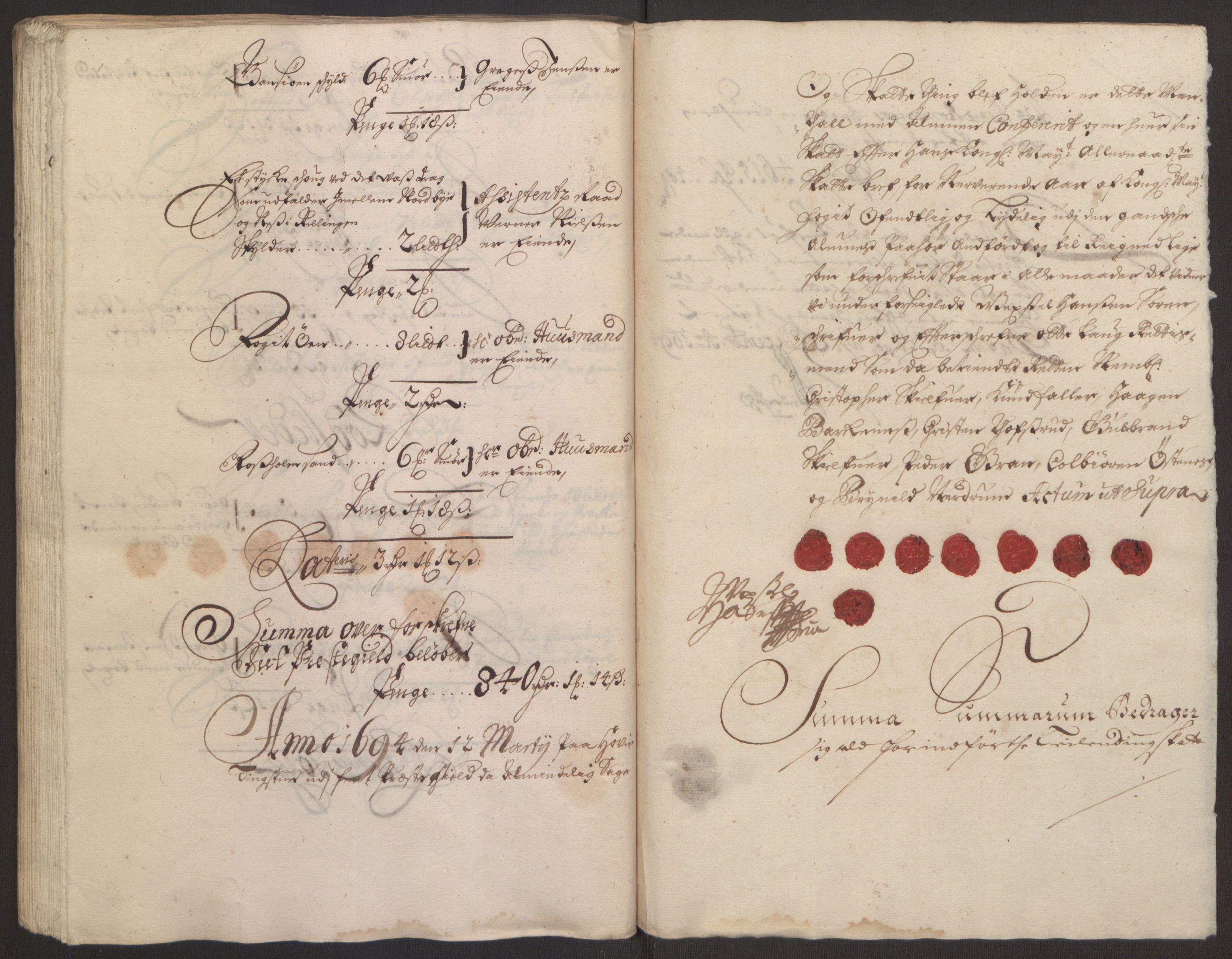 Rentekammeret inntil 1814, Reviderte regnskaper, Fogderegnskap, AV/RA-EA-4092/R11/L0579: Fogderegnskap Nedre Romerike, 1694-1695, s. 117