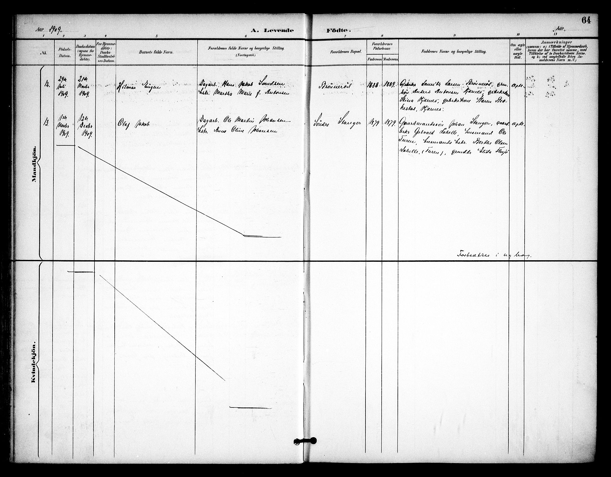 Våler prestekontor Kirkebøker, AV/SAO-A-11083/F/Fa/L0011: Ministerialbok nr. I 11, 1893-1909, s. 64