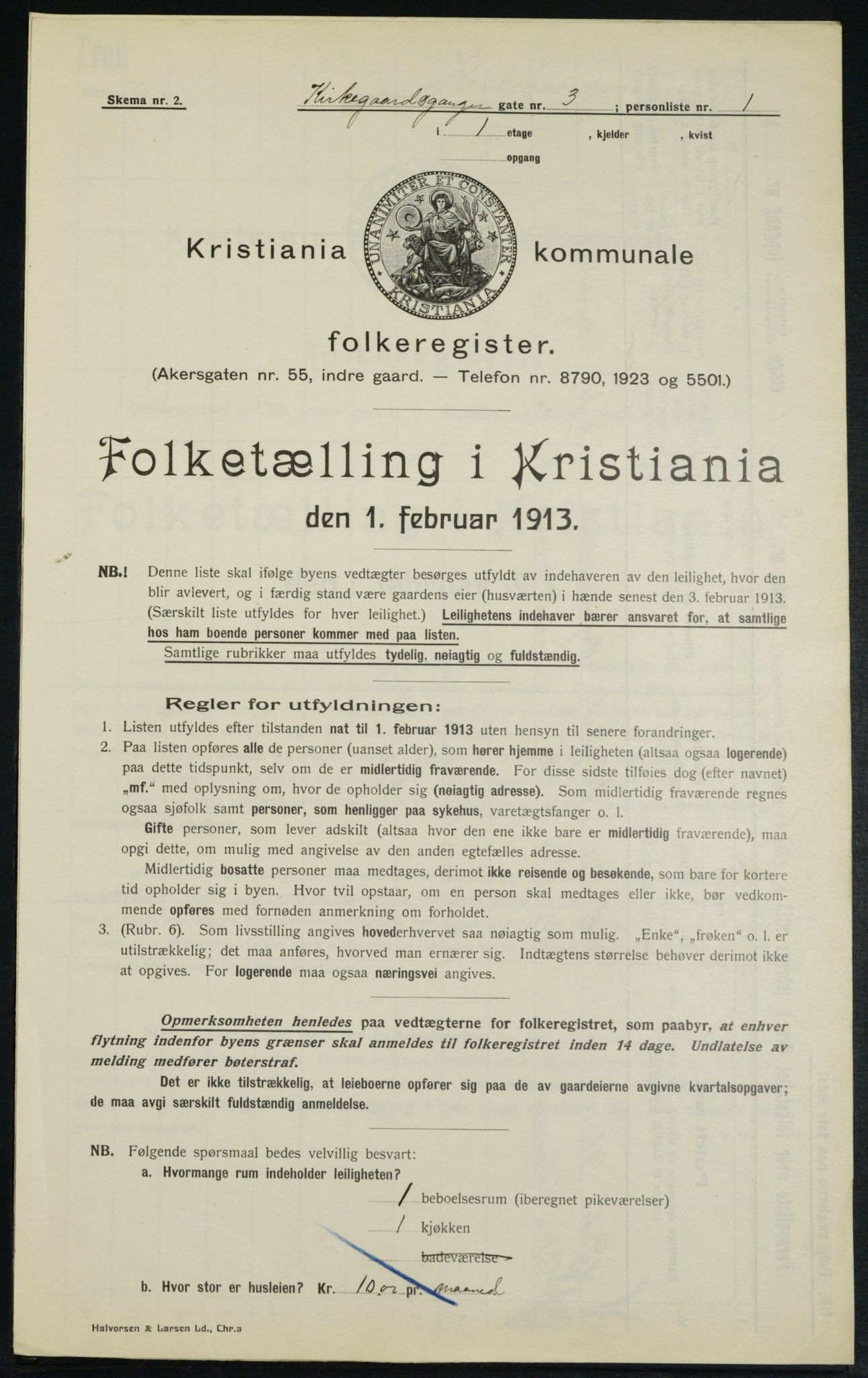 OBA, Kommunal folketelling 1.2.1913 for Kristiania, 1913, s. 49750