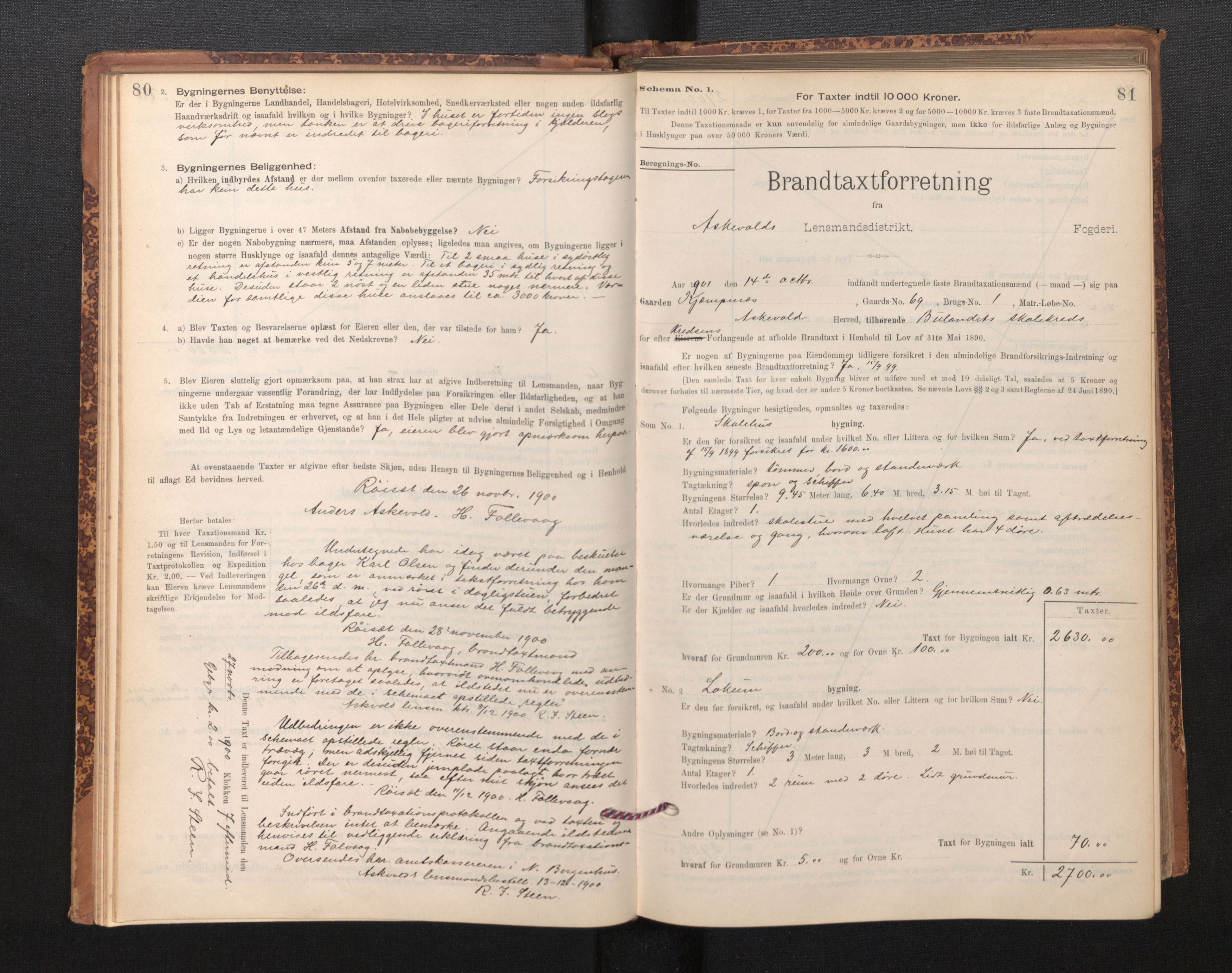 Lensmannen i Askvoll, AV/SAB-A-26301/0012/L0004: Branntakstprotokoll, skjematakst og liste over branntakstmenn, 1895-1932, s. 80-81