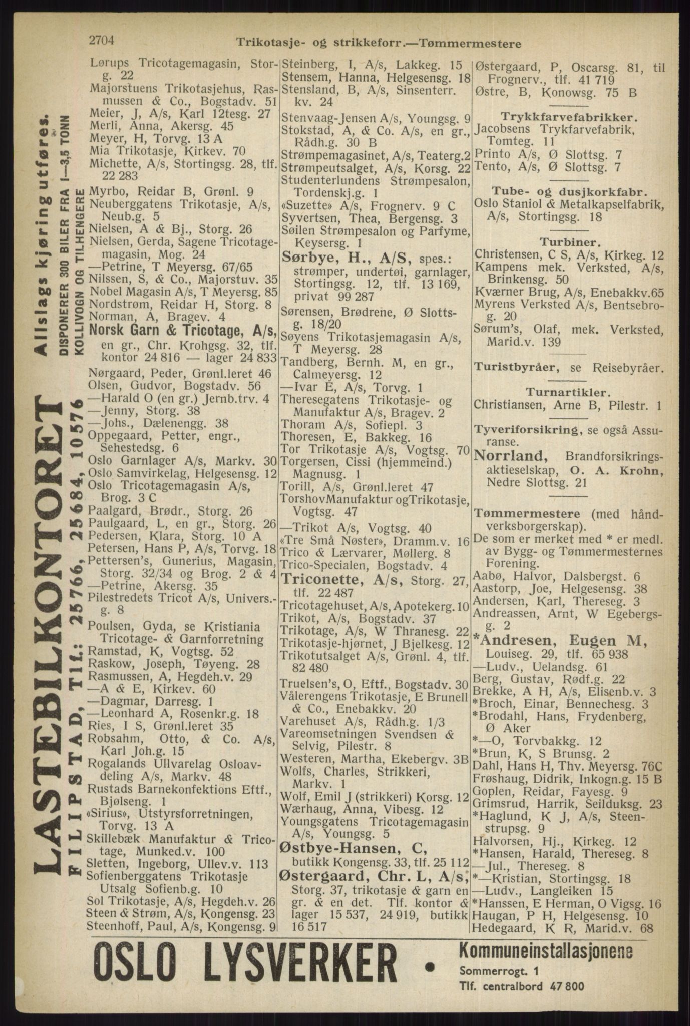 Kristiania/Oslo adressebok, PUBL/-, 1937, s. 2704