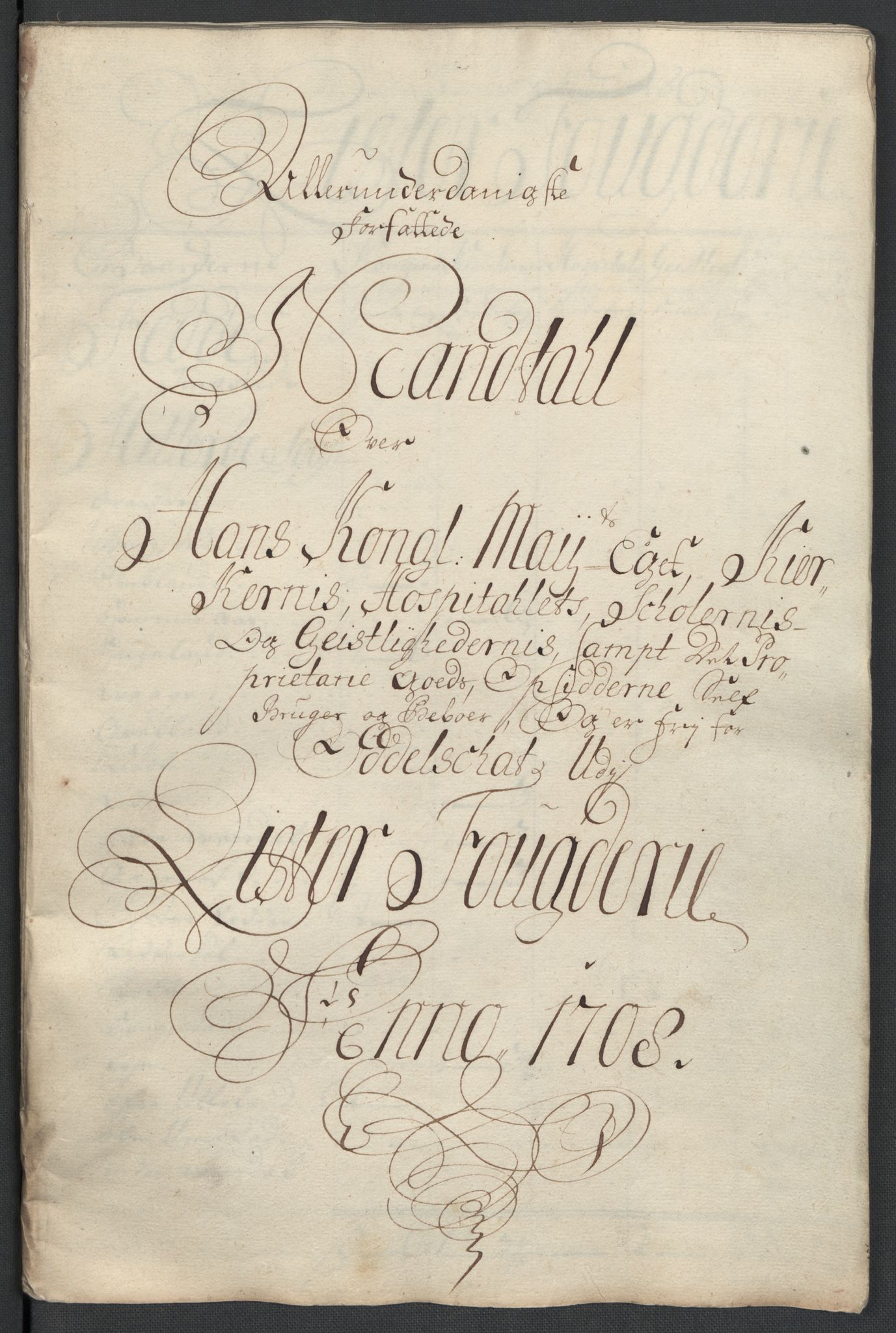 Rentekammeret inntil 1814, Reviderte regnskaper, Fogderegnskap, RA/EA-4092/R43/L2552: Fogderegnskap Lista og Mandal, 1705-1709, s. 127