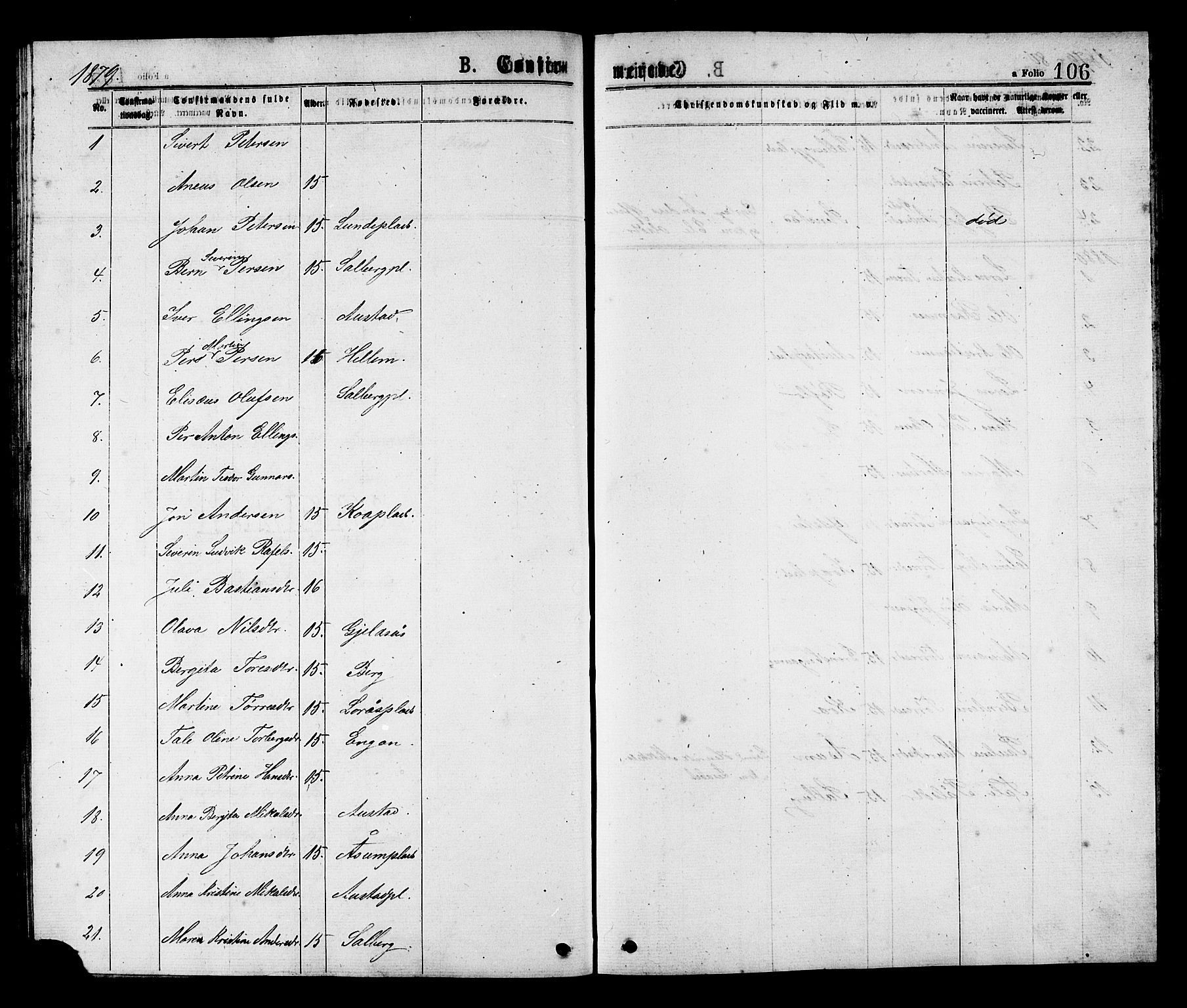 Ministerialprotokoller, klokkerbøker og fødselsregistre - Nord-Trøndelag, SAT/A-1458/731/L0311: Klokkerbok nr. 731C02, 1875-1911, s. 106