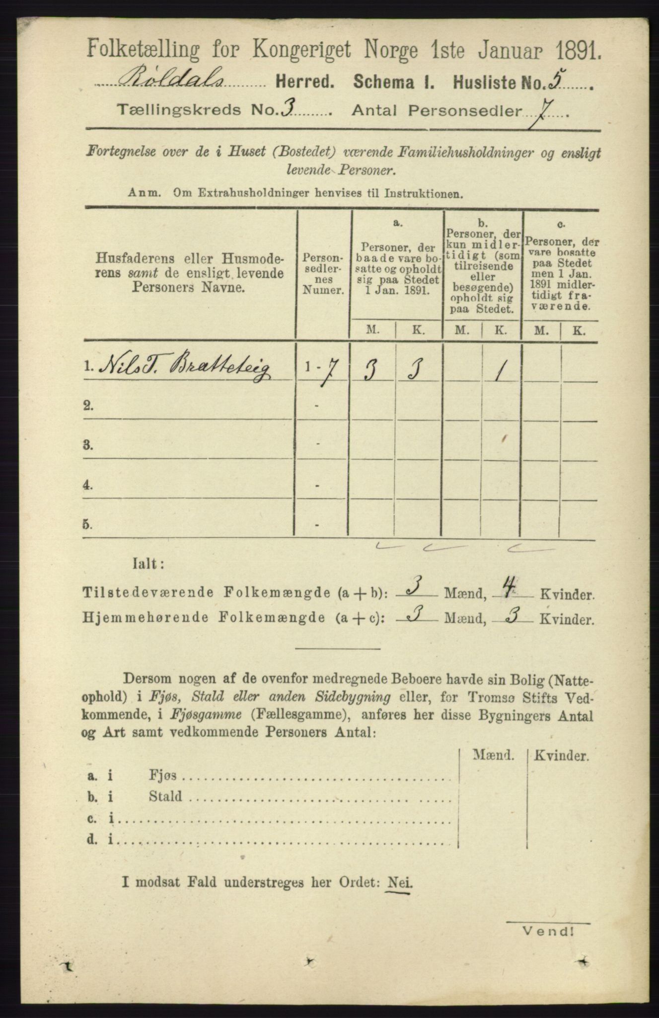 RA, Folketelling 1891 for 1229 Røldal herred, 1891, s. 856