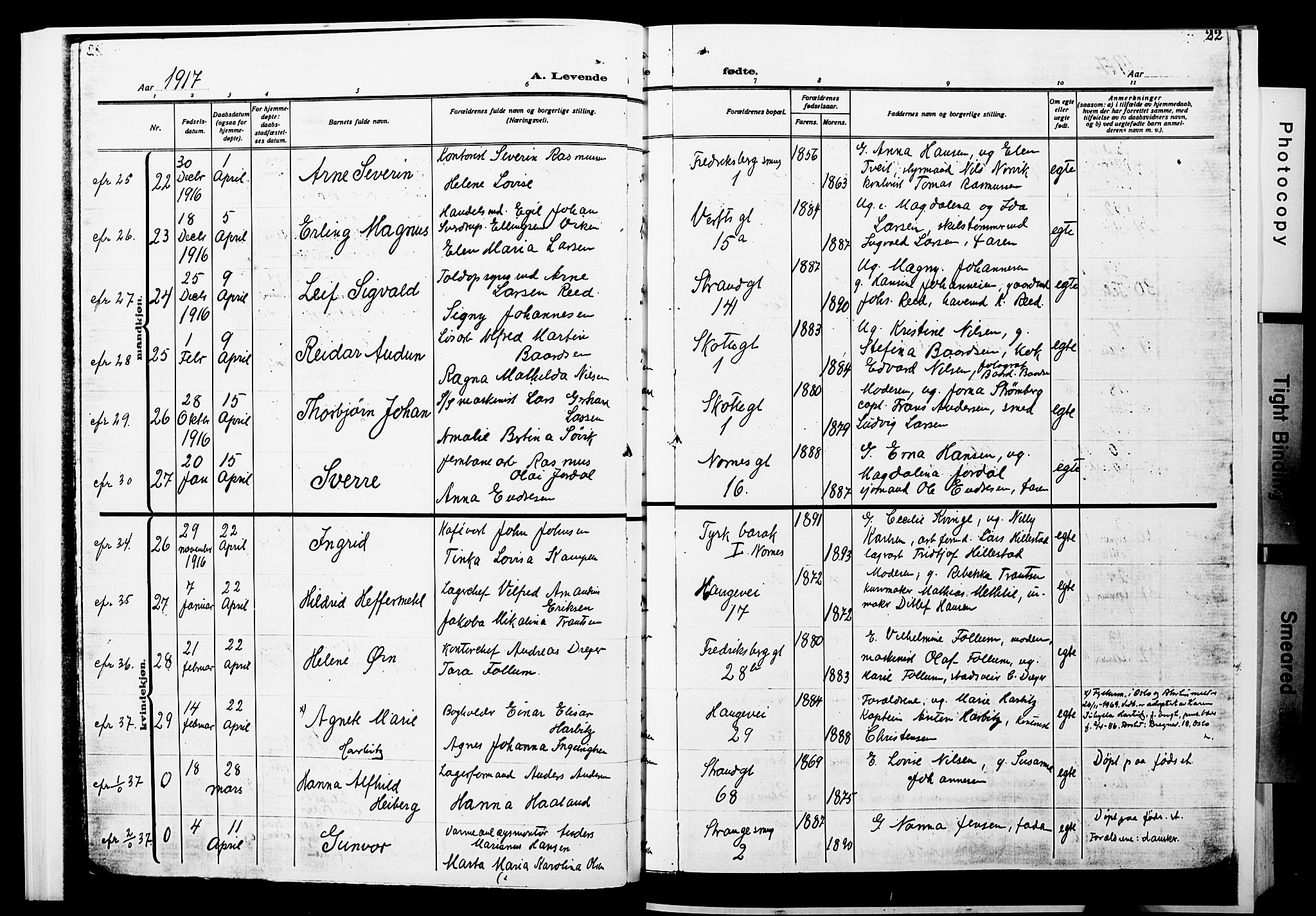 Nykirken Sokneprestembete, AV/SAB-A-77101/H/Hab: Klokkerbok nr. B 7, 1916-1921, s. 22
