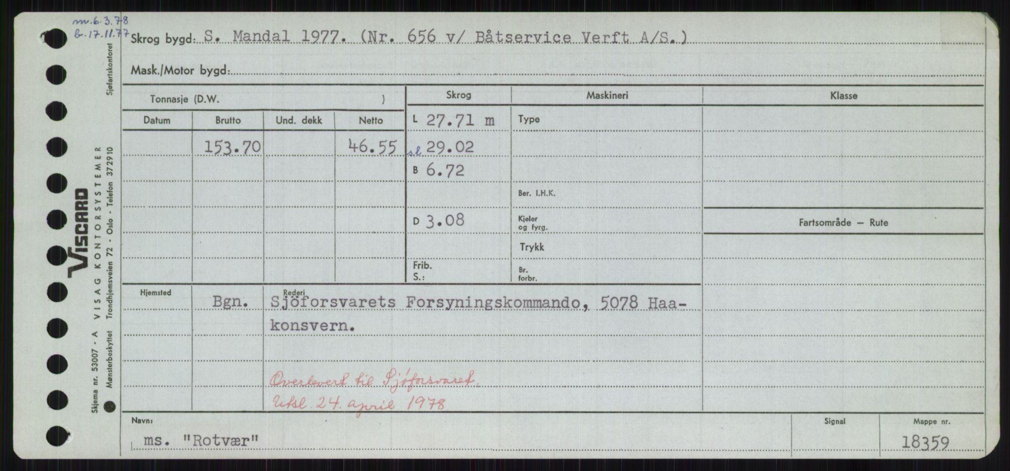 Sjøfartsdirektoratet med forløpere, Skipsmålingen, RA/S-1627/H/Ha/L0004/0002: Fartøy, Mas-R / Fartøy, Odin-R, s. 865