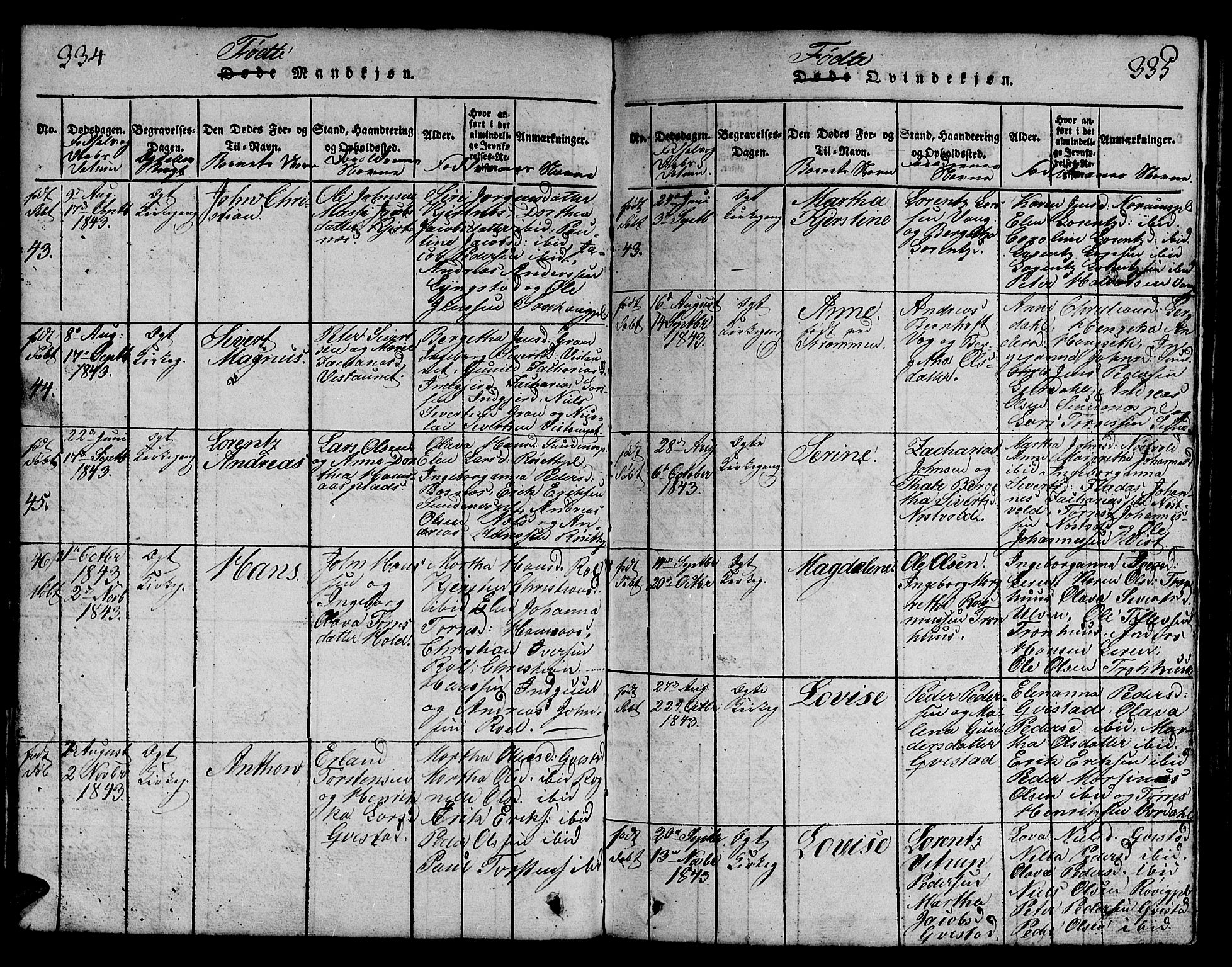 Ministerialprotokoller, klokkerbøker og fødselsregistre - Nord-Trøndelag, SAT/A-1458/730/L0298: Klokkerbok nr. 730C01, 1816-1849, s. 334-335