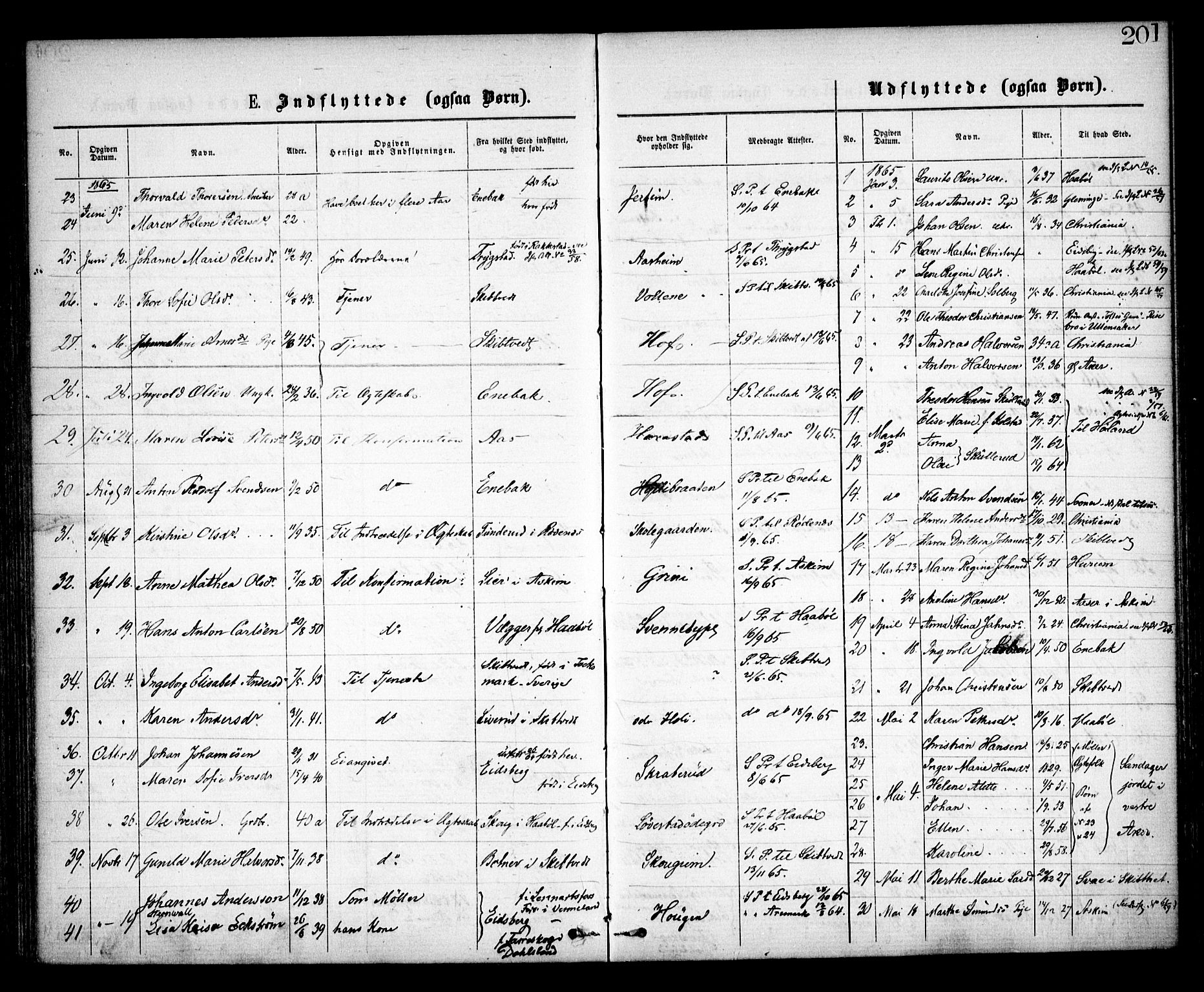Spydeberg prestekontor Kirkebøker, AV/SAO-A-10924/F/Fa/L0006: Ministerialbok nr. I 6, 1863-1874, s. 201